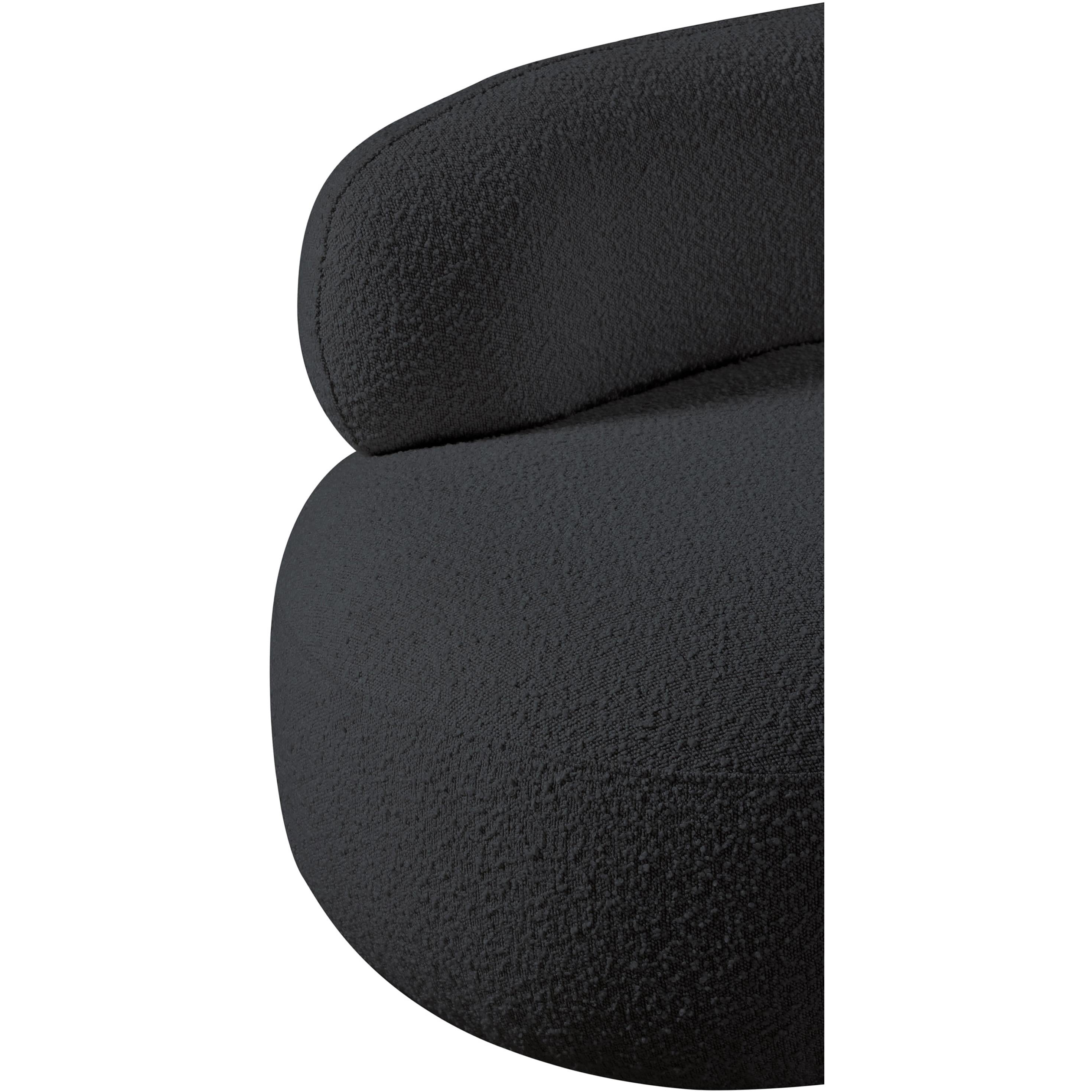 Meridian Venti Black Boucle Fabric Chair