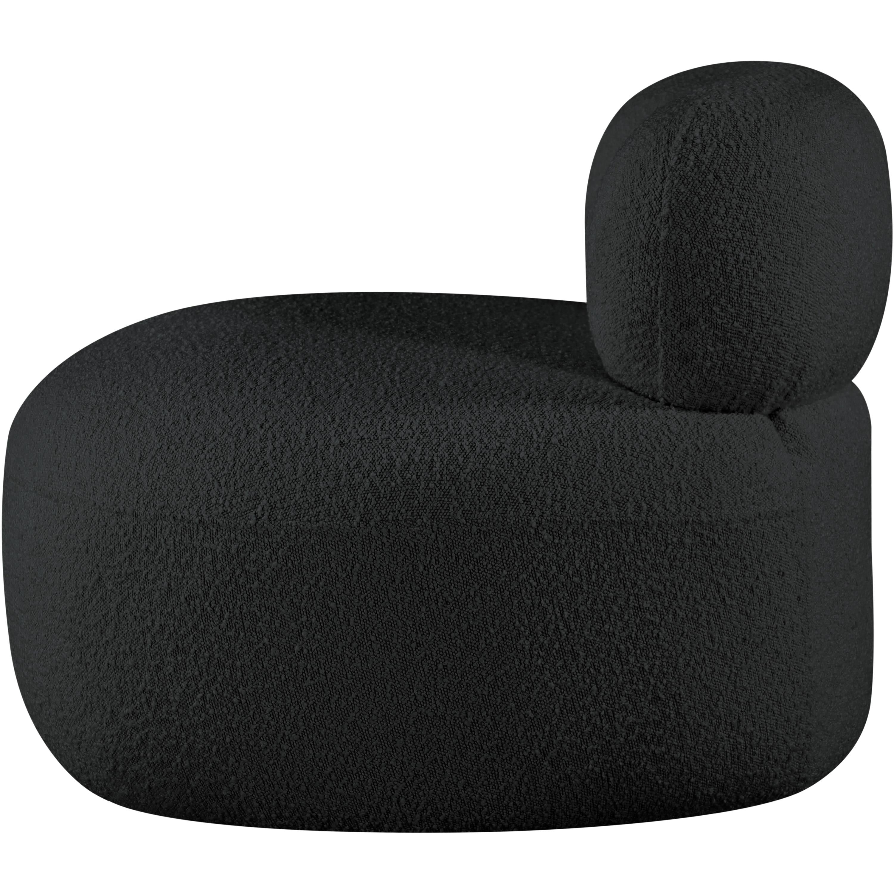 Meridian Venti Black Boucle Fabric Chair