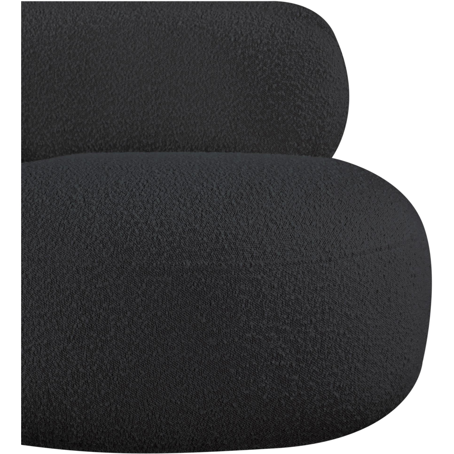 Meridian Venti Black Boucle Fabric Chair