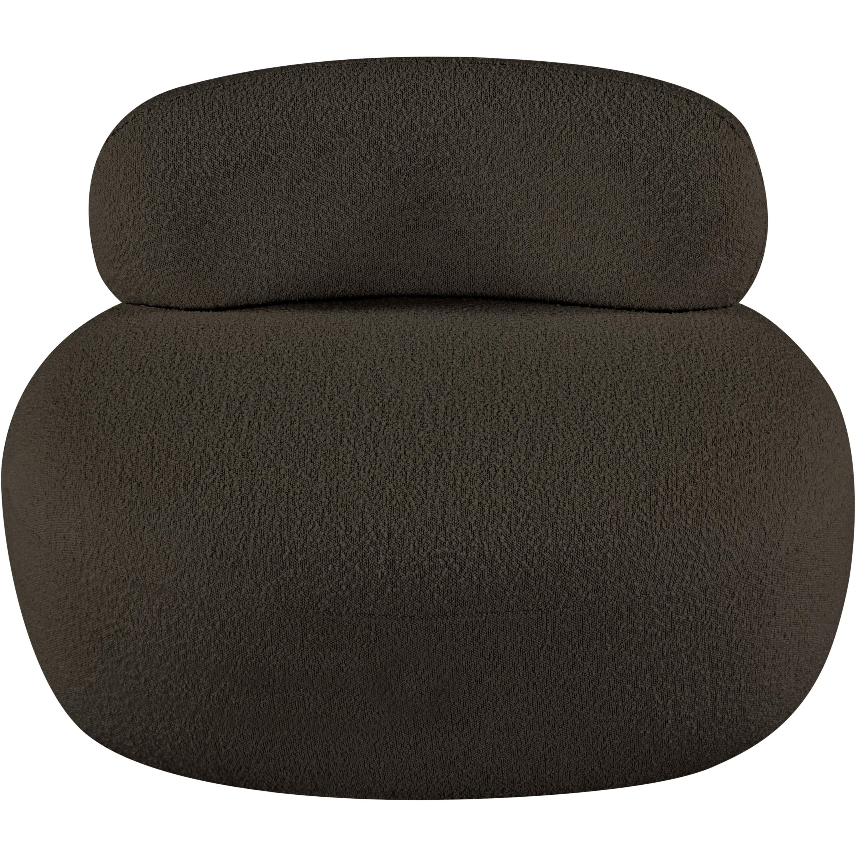 Meridian Venti Brown Boucle Fabric Chair