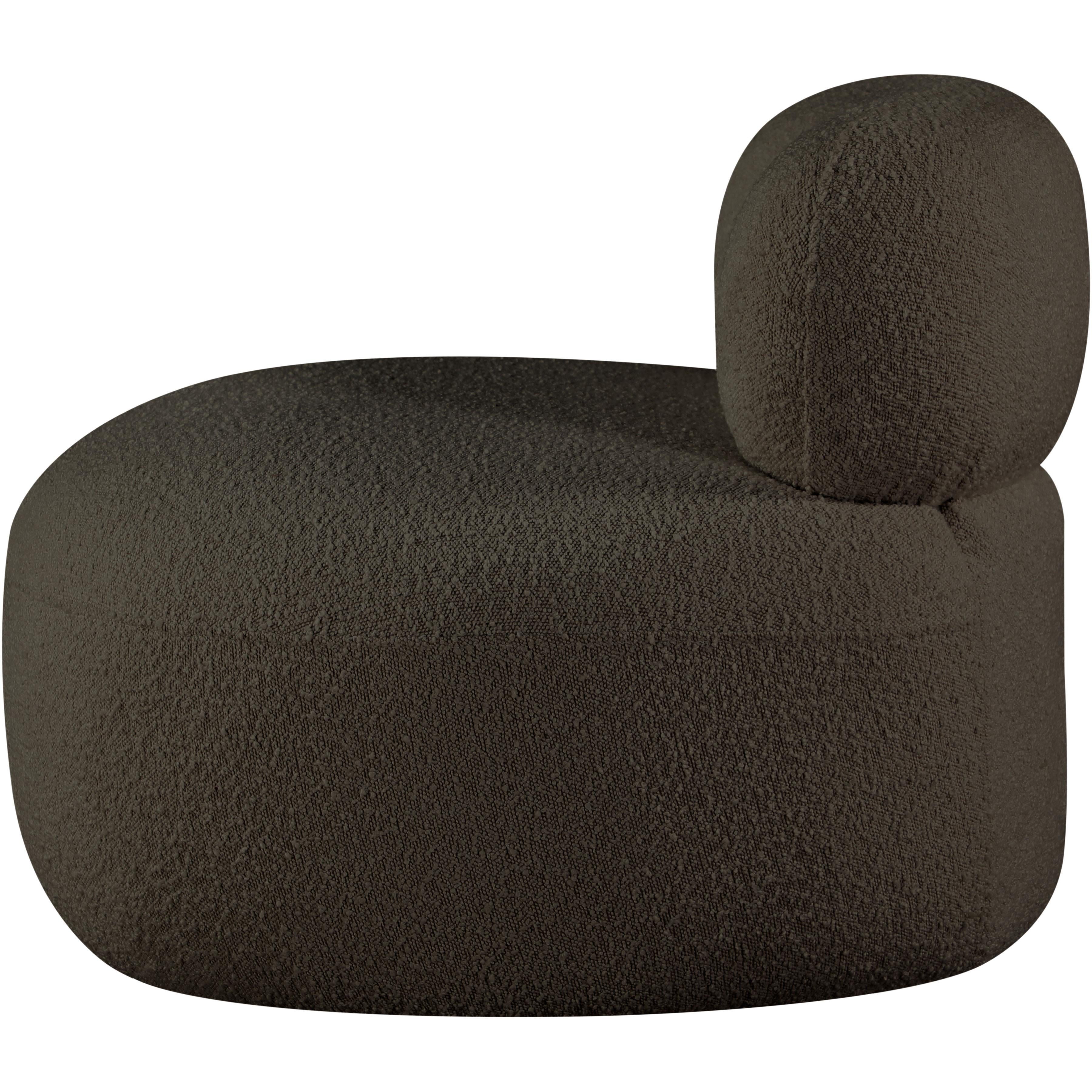 Meridian Venti Brown Boucle Fabric Chair