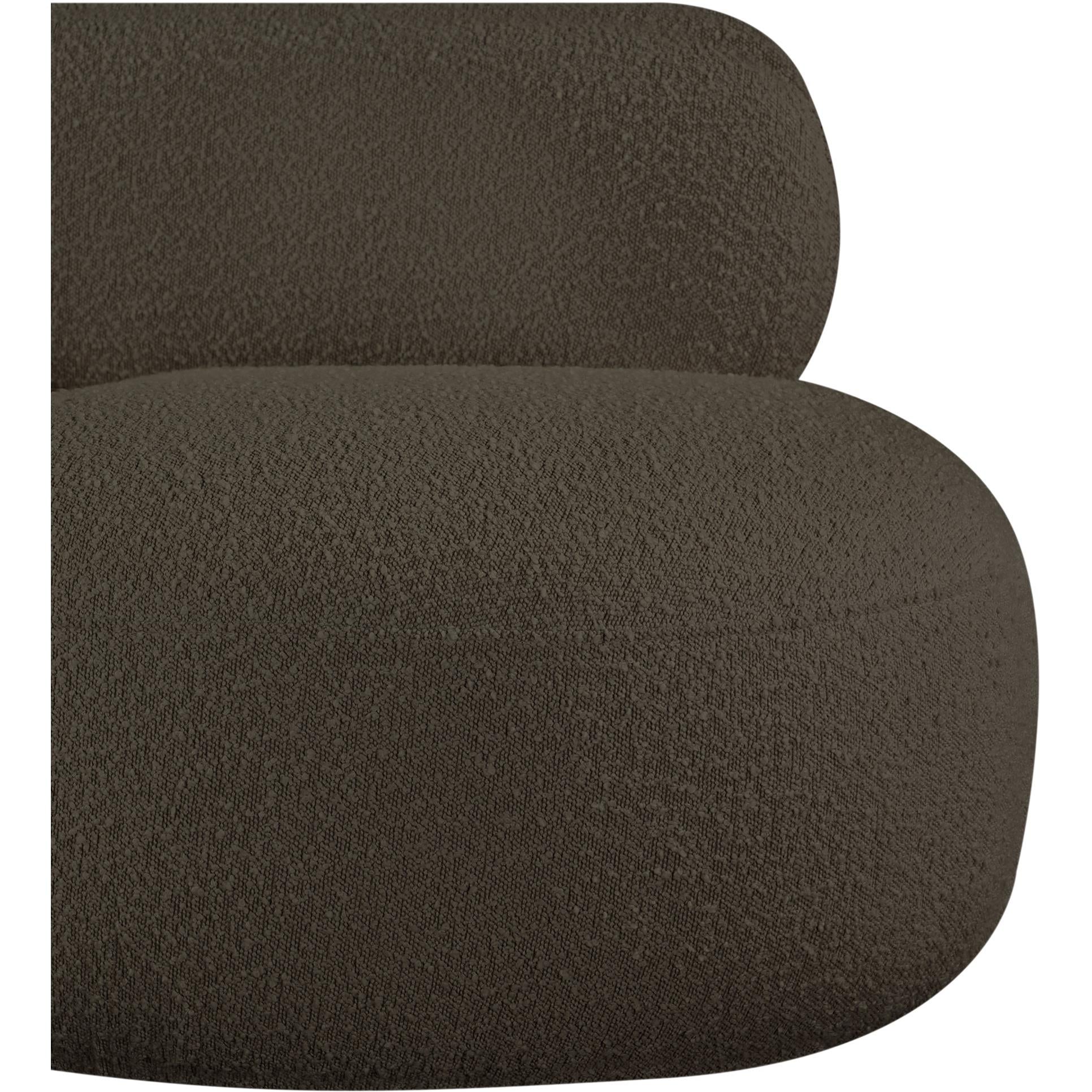 Meridian Venti Brown Boucle Fabric Chair