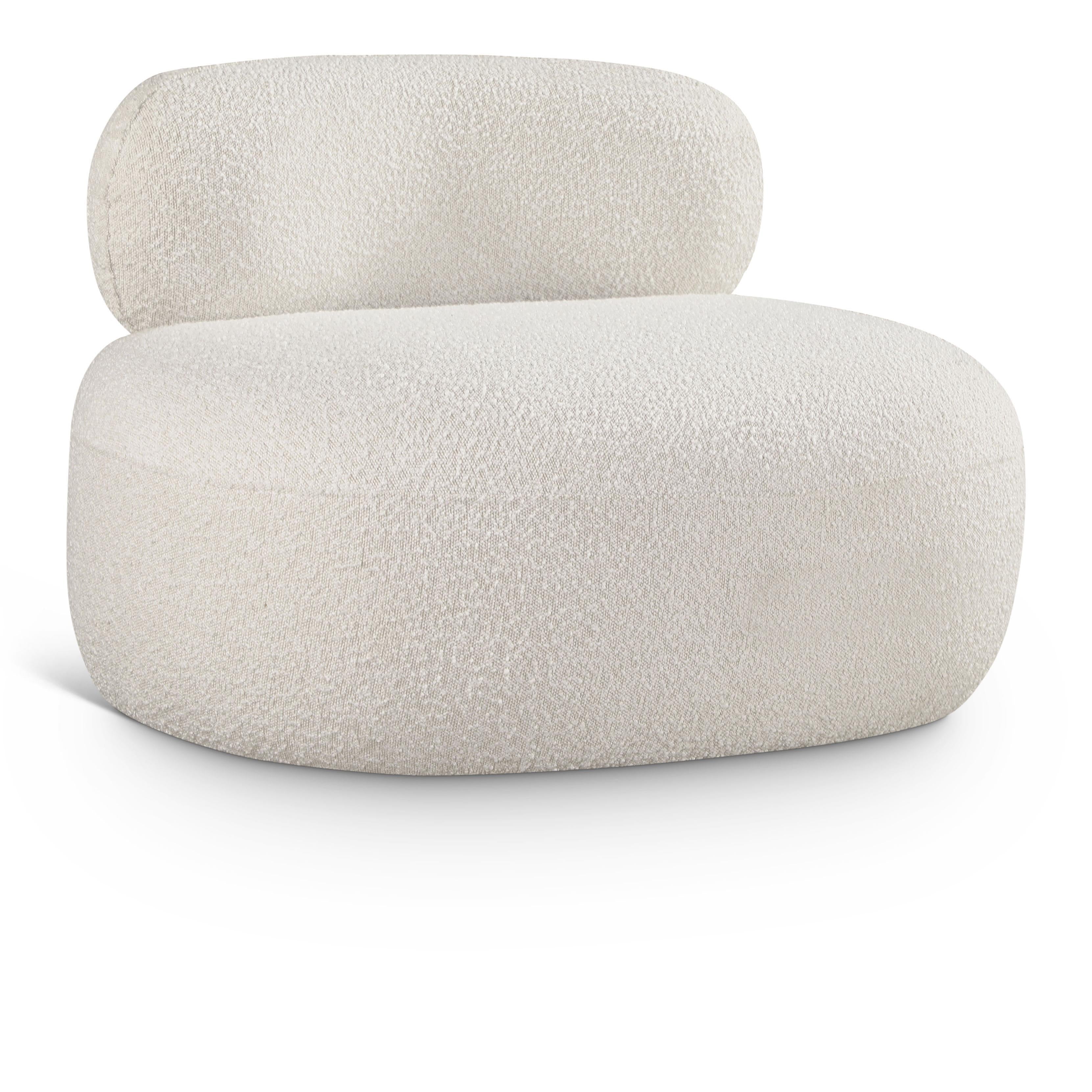 Meridian Venti Cream Boucle Fabric Chair