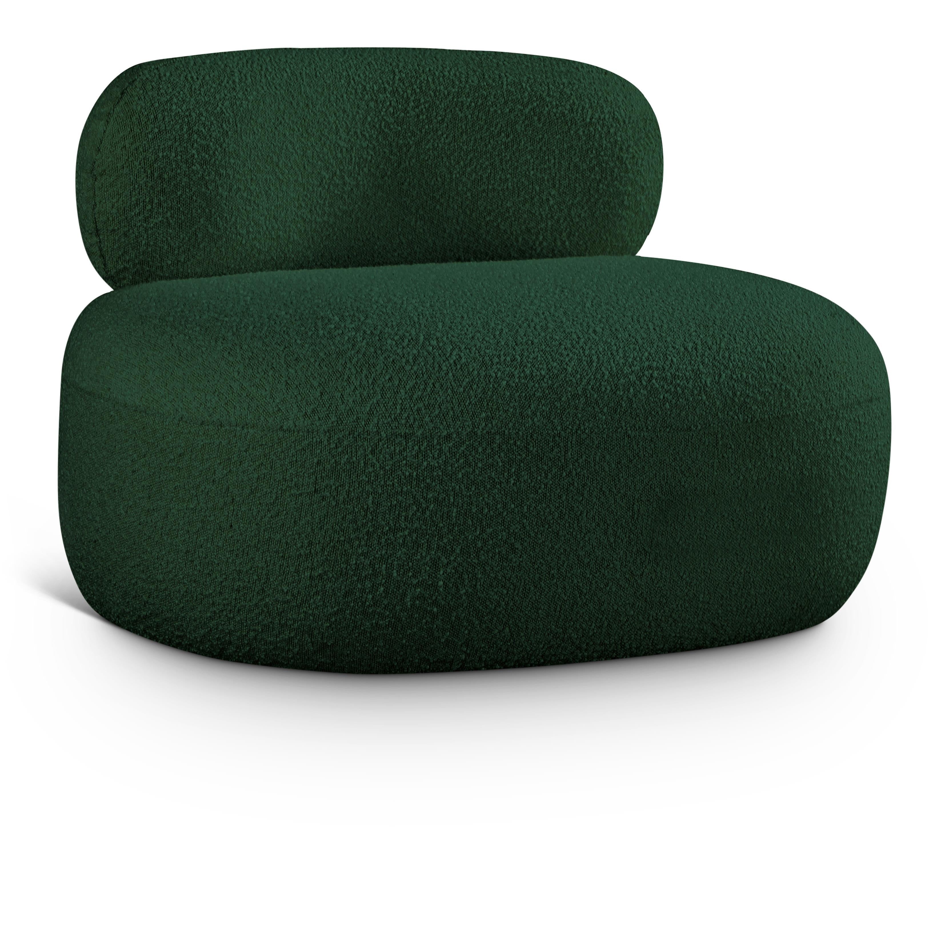 Meridian Venti Green Boucle Fabric Chair