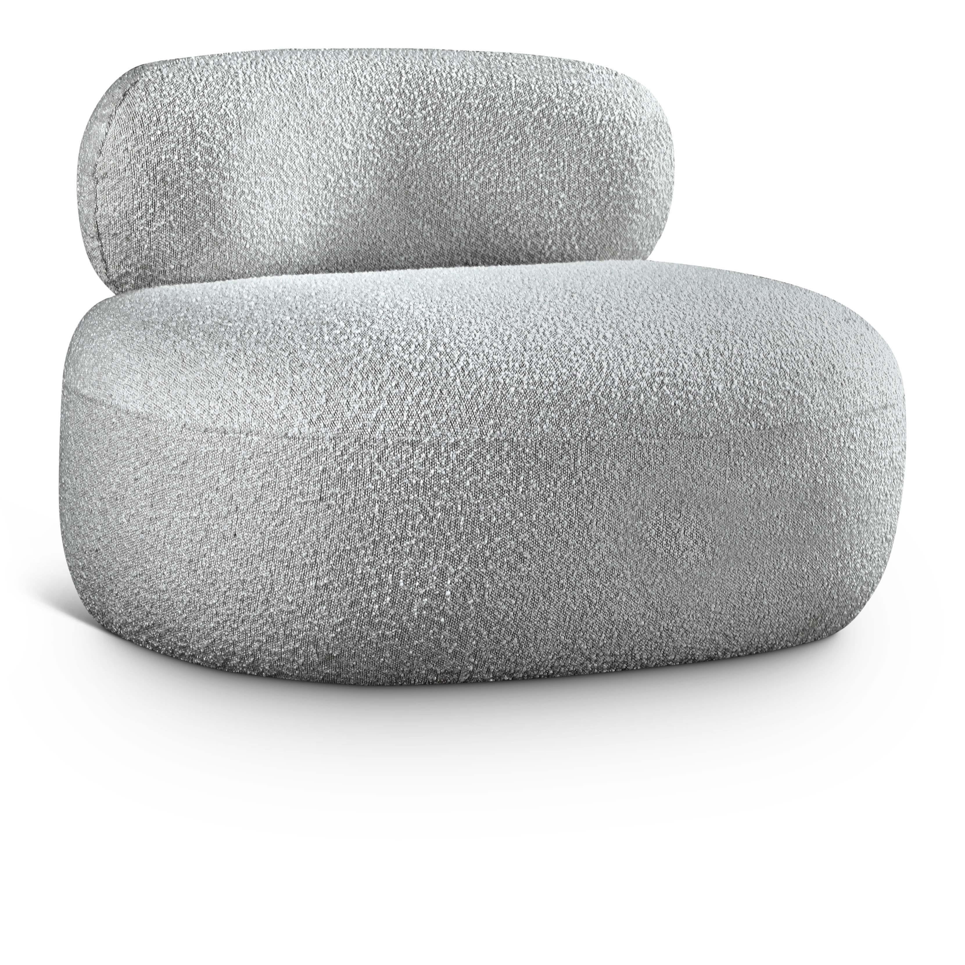 Meridian Venti Grey Boucle Fabric Chair