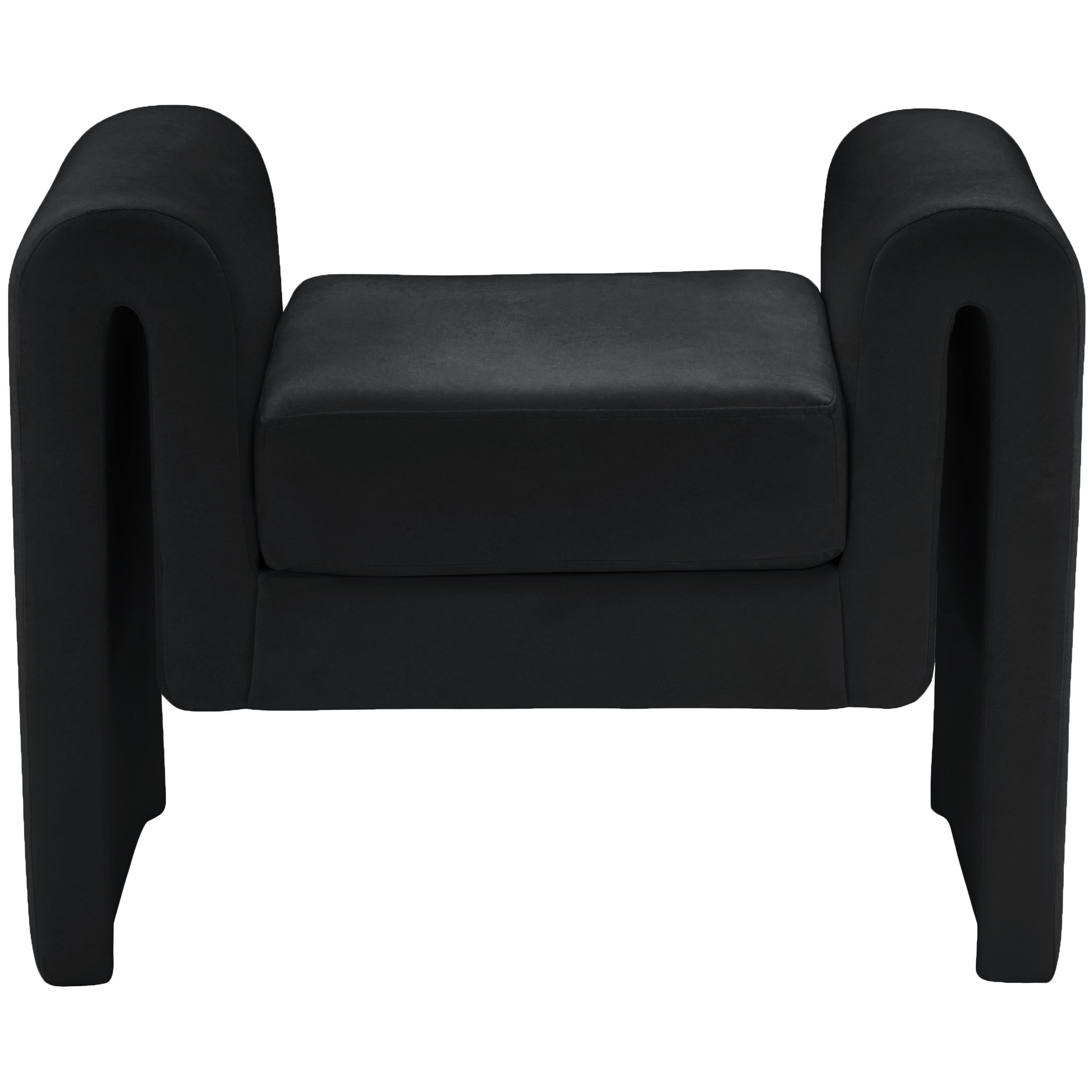 Meridian Sloan Black Velvet Bench