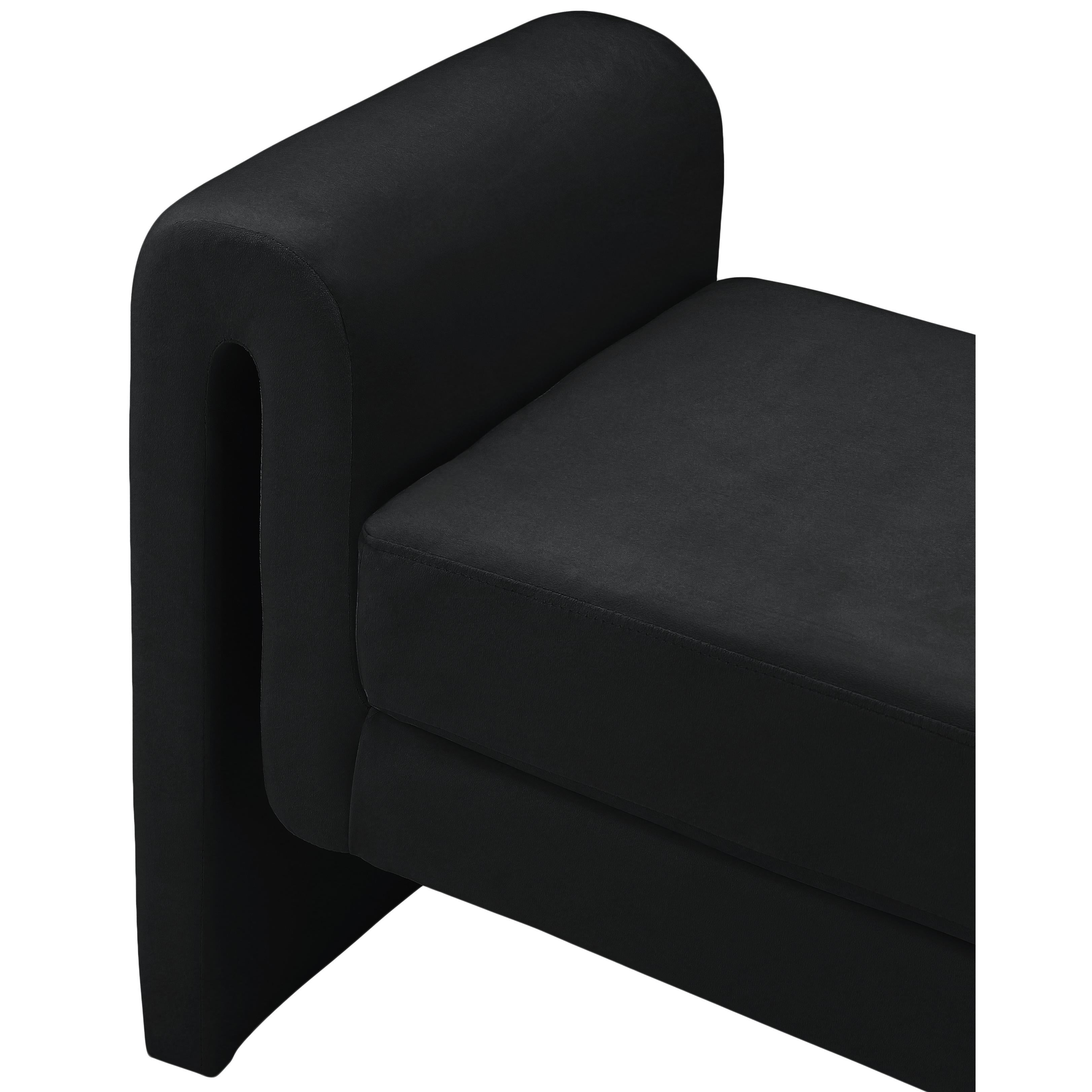 Meridian Sloan Black Velvet Bench