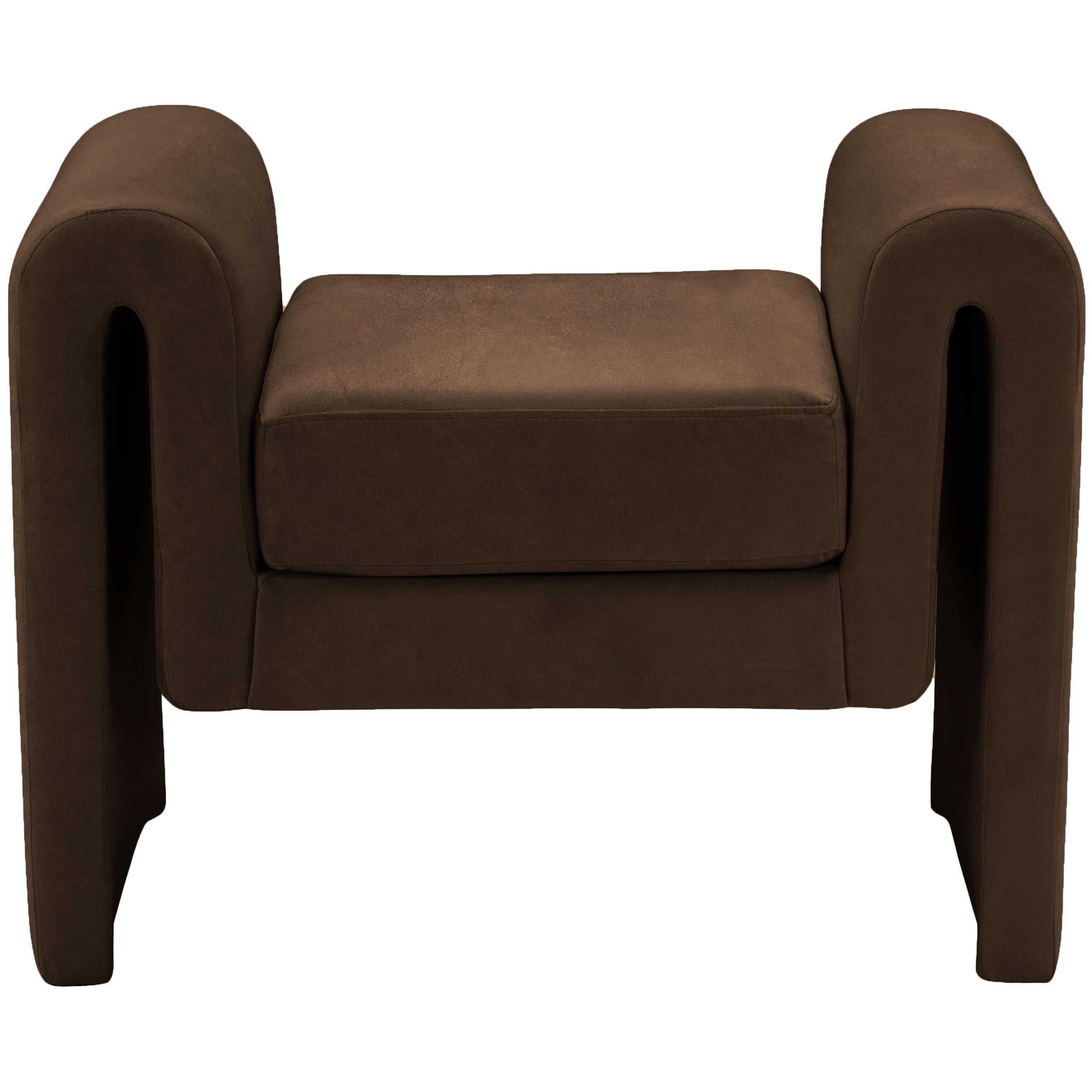 Meridian Sloan Brown Velvet Bench