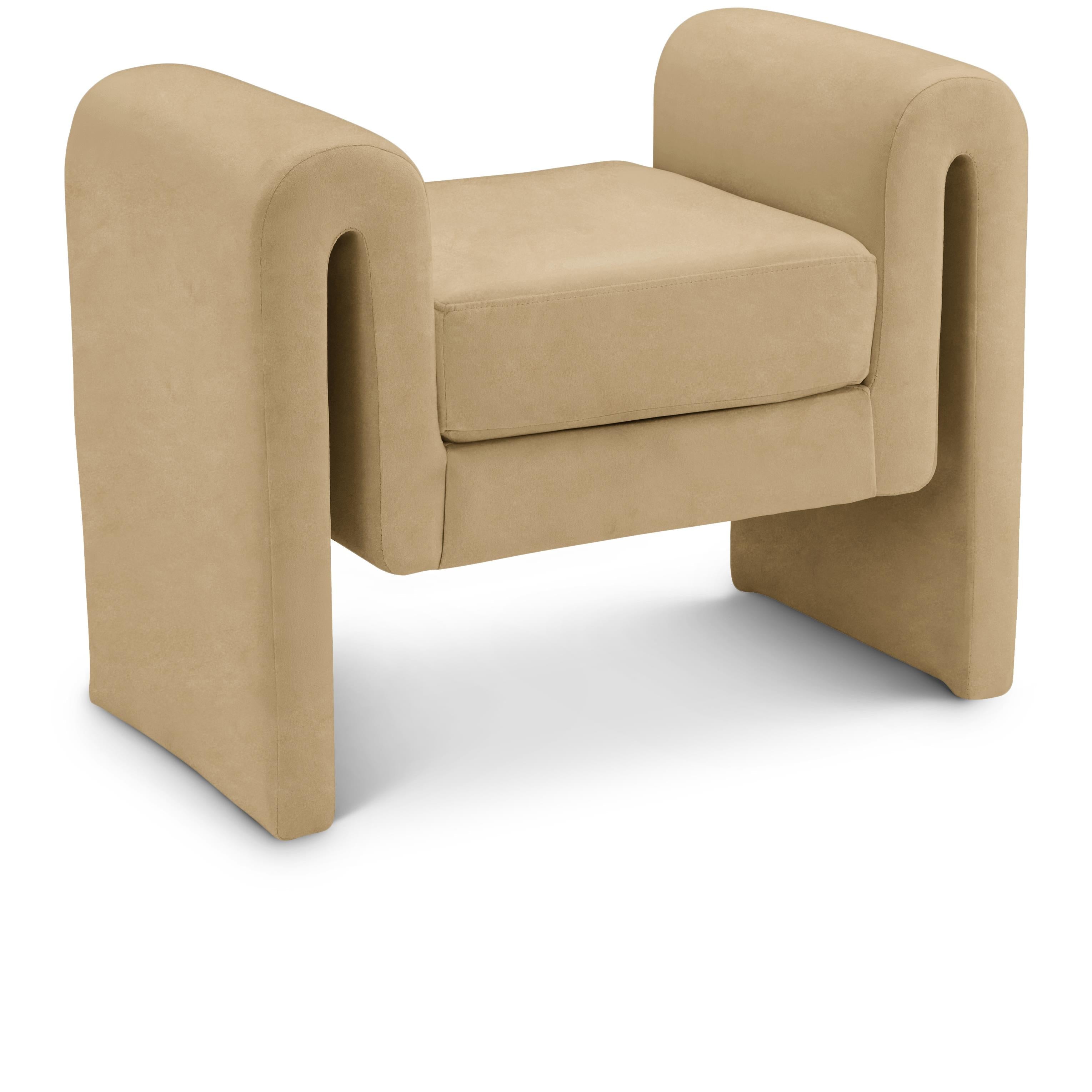 Meridian Sloan Camel Velvet Bench