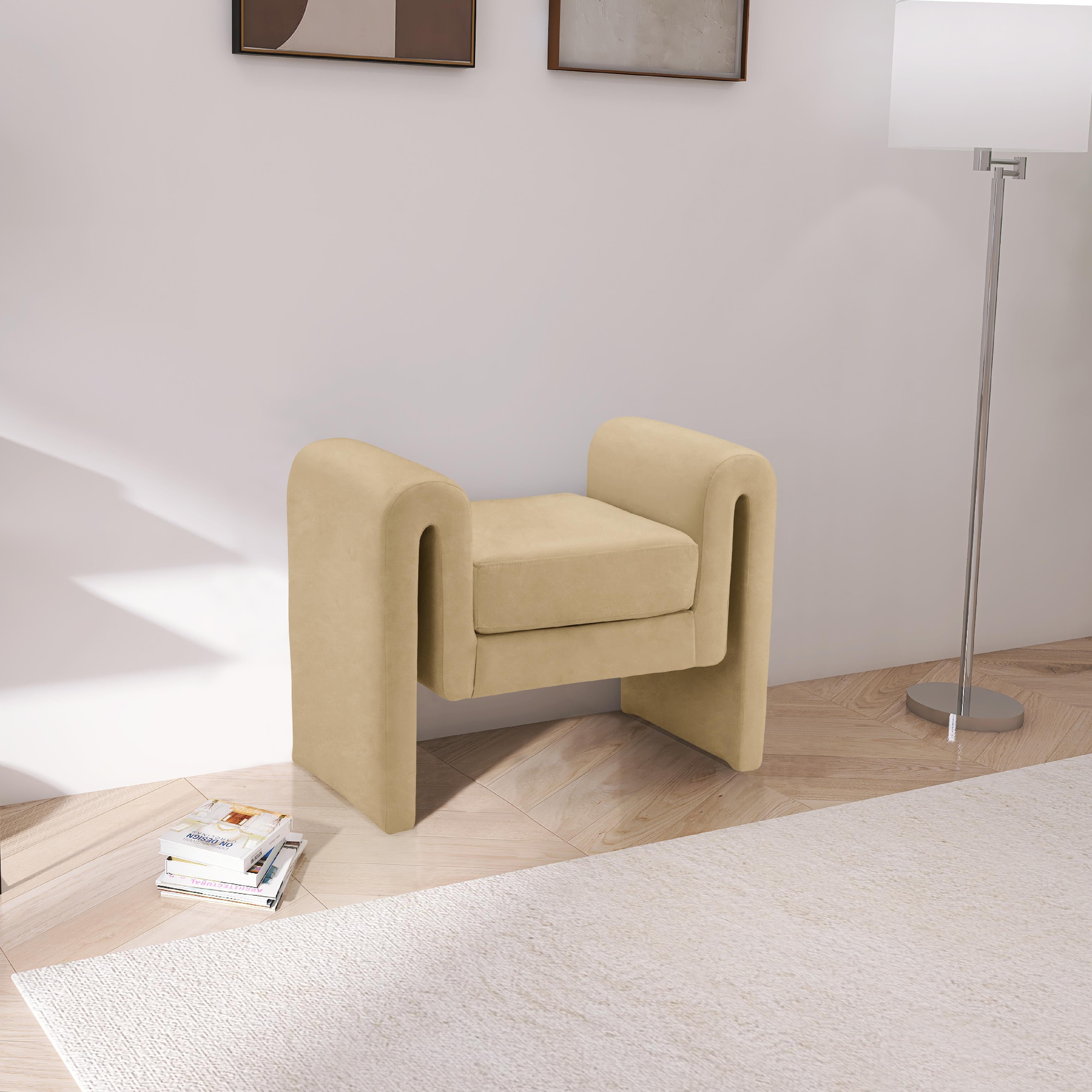 Meridian Sloan Camel Velvet Bench