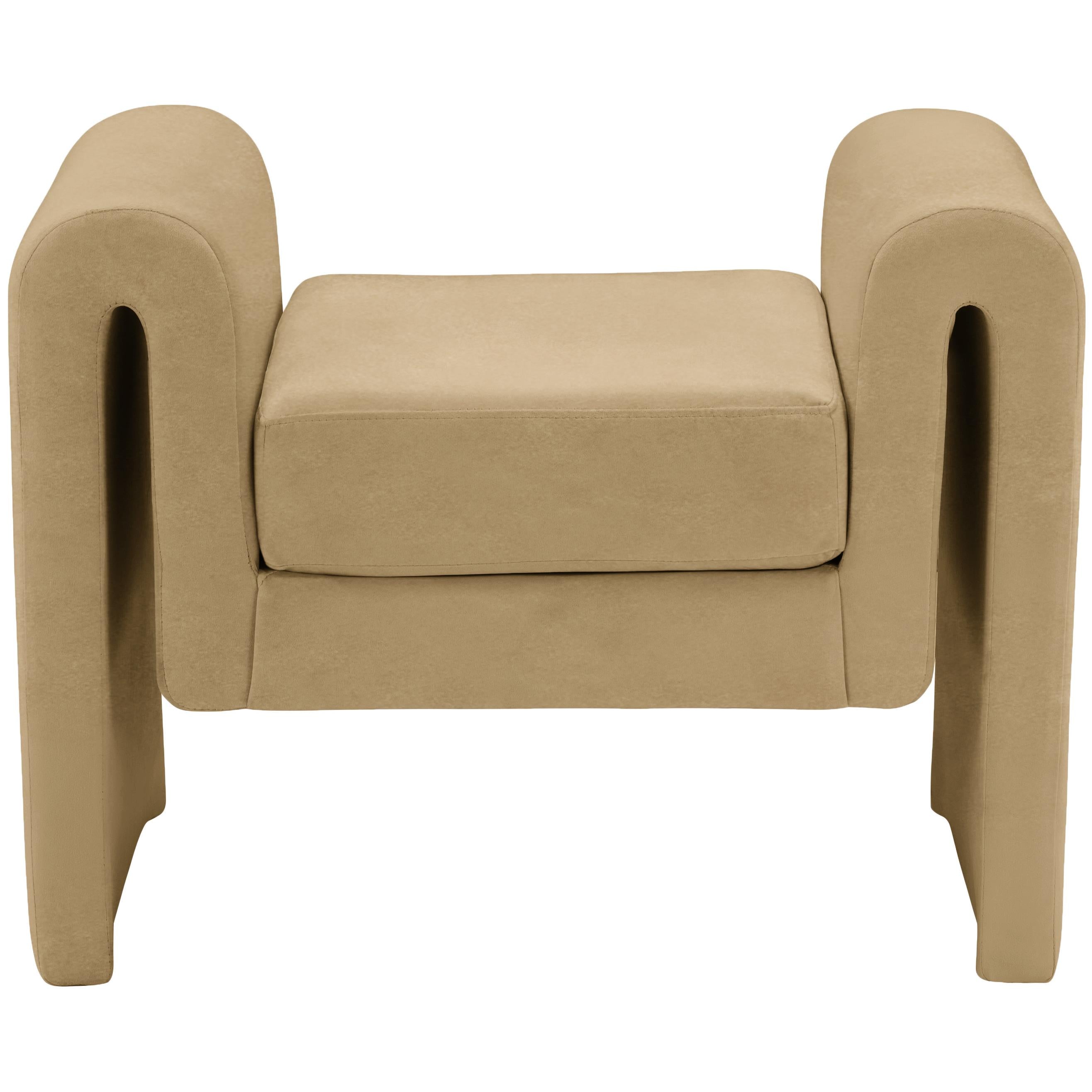 Meridian Sloan Camel Velvet Bench