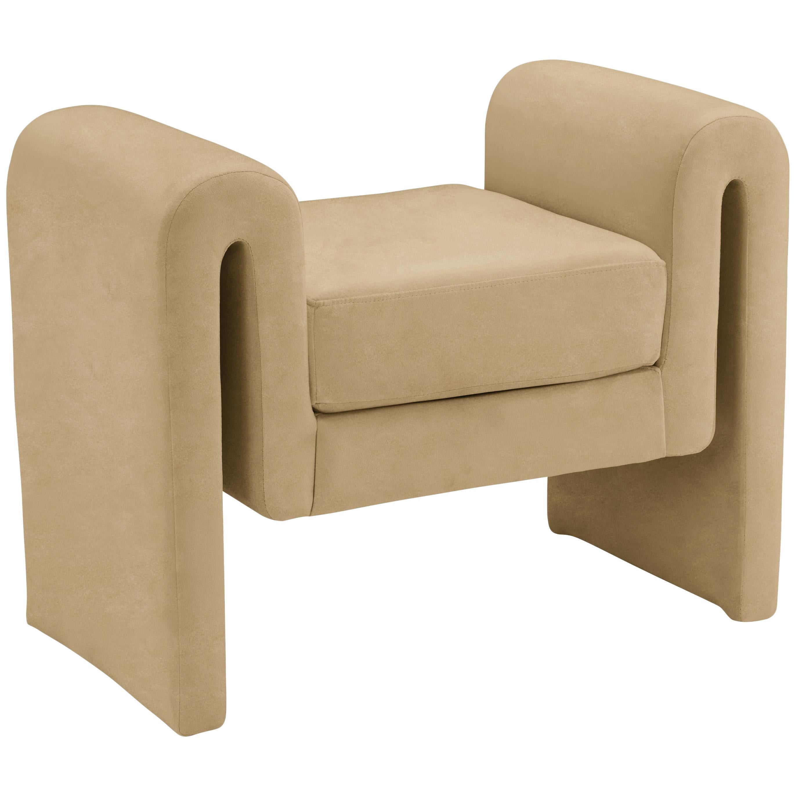 Meridian Sloan Camel Velvet Bench