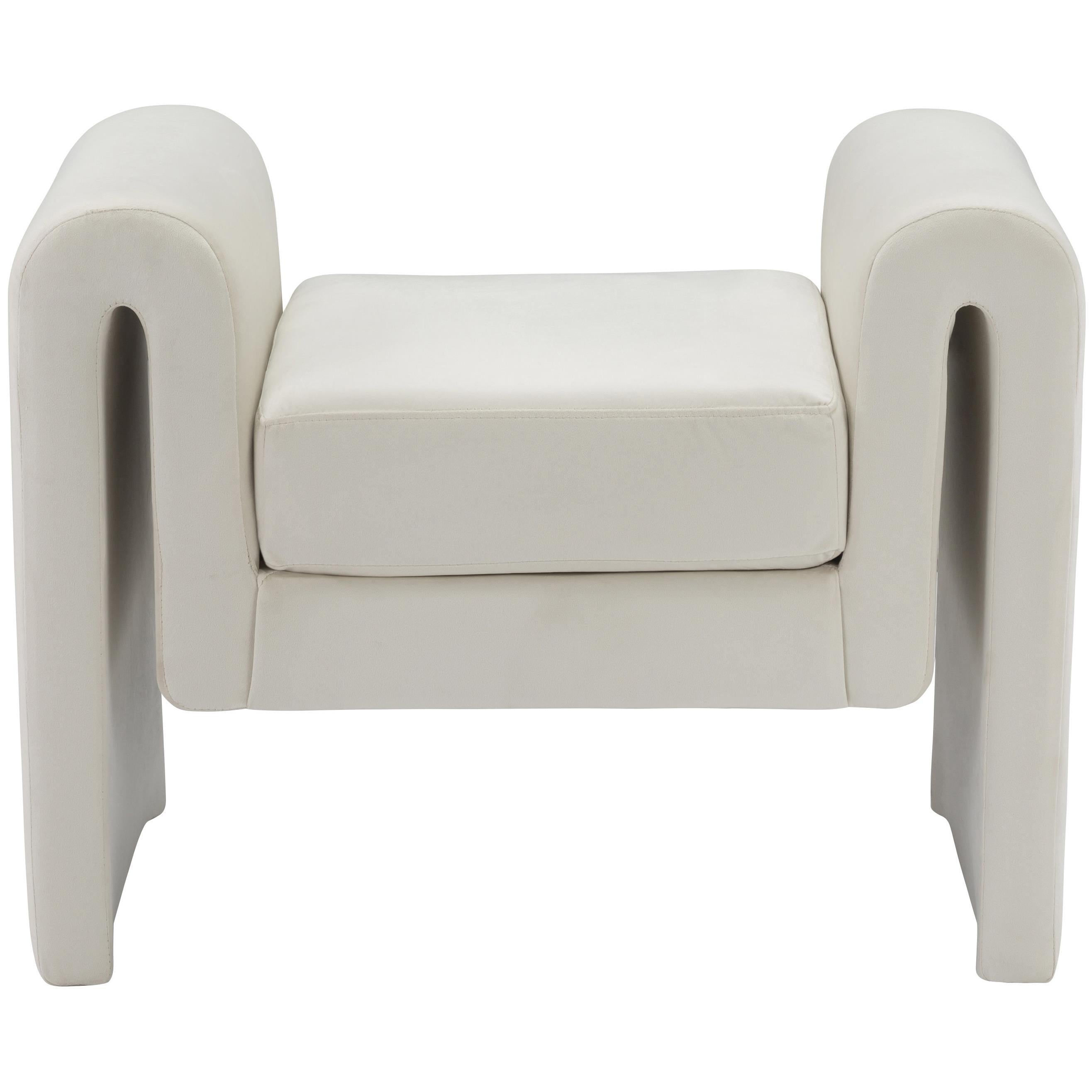 Meridian Sloan Cream Velvet Bench