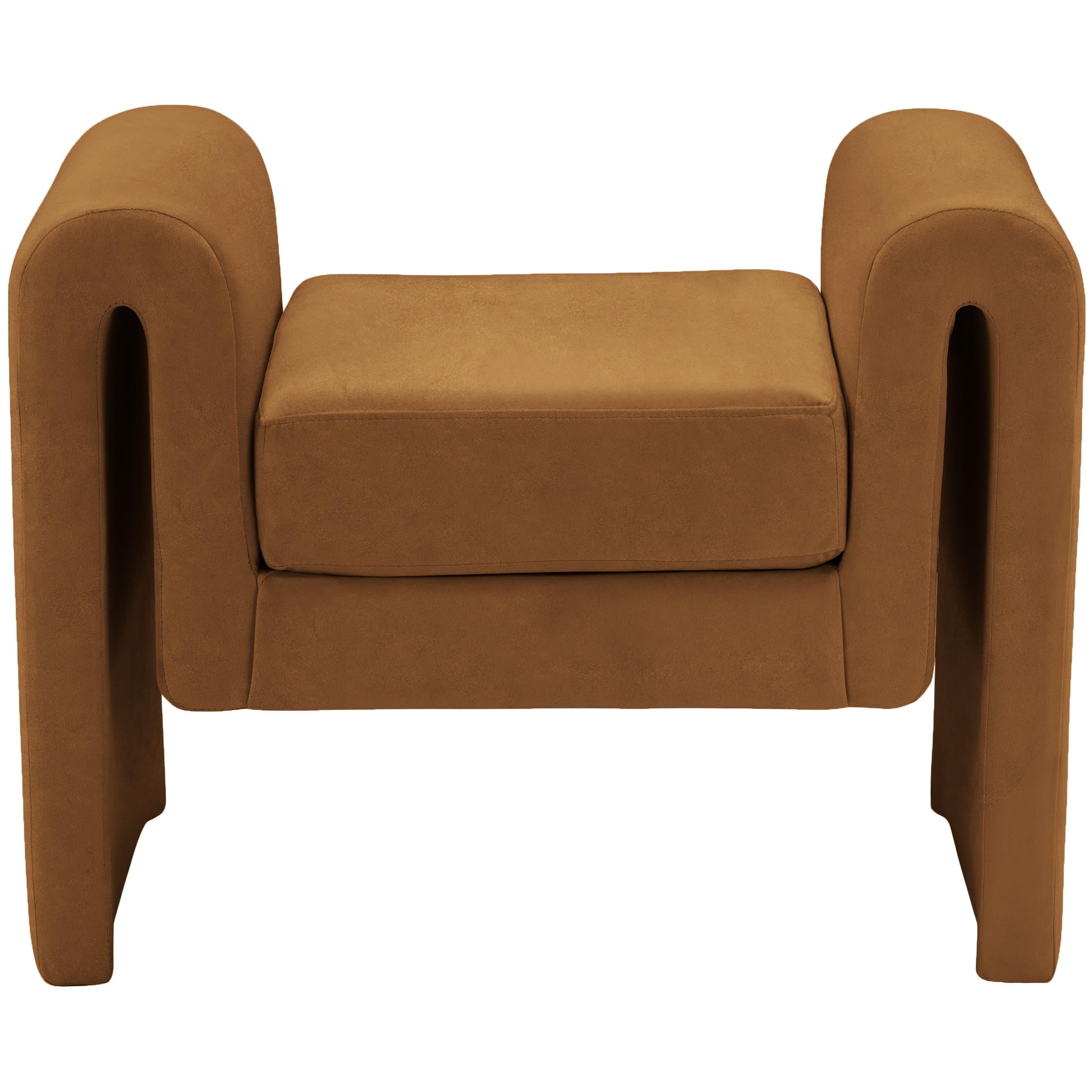 Meridian Sloan Saddle Velvet Bench