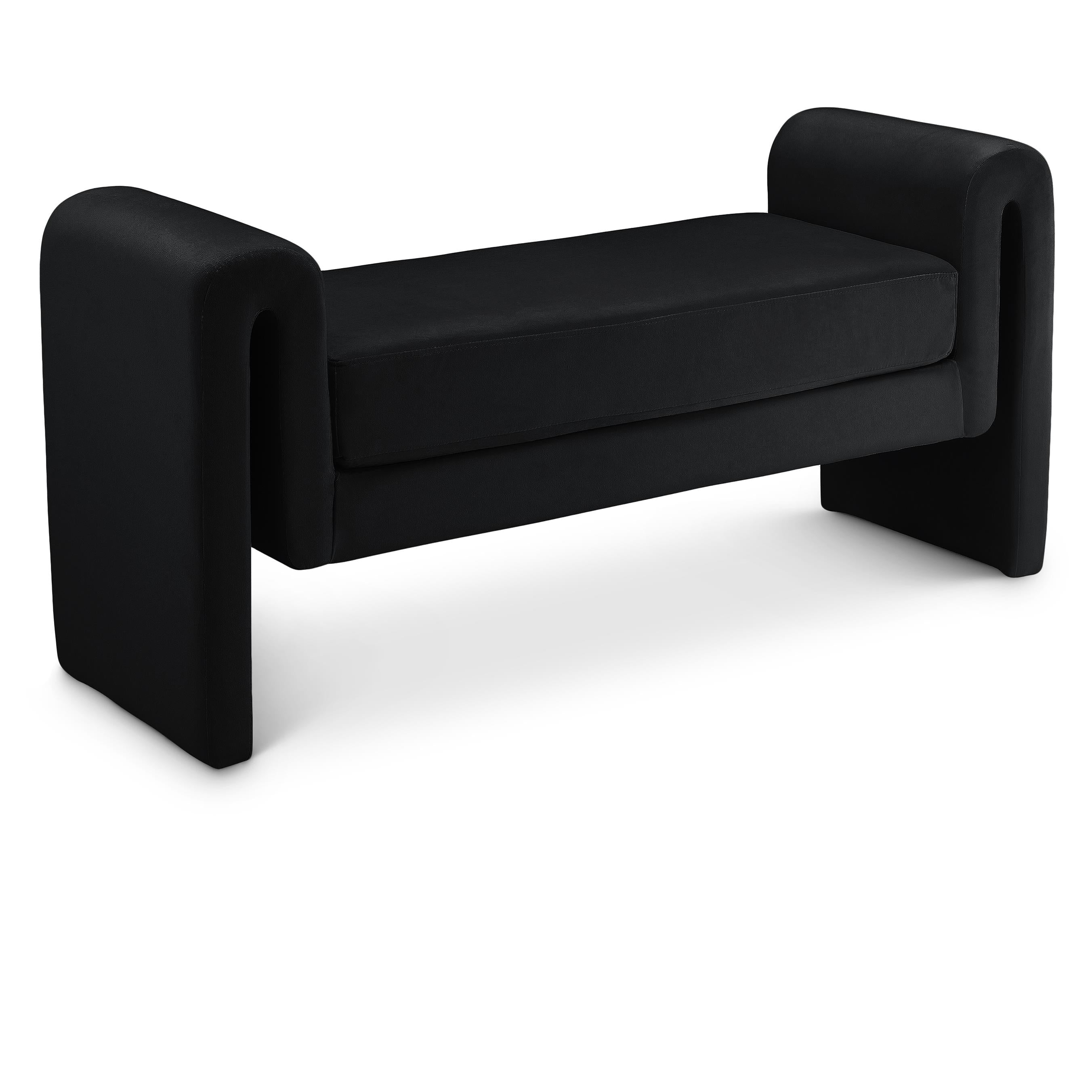 Meridian Sloan Black Velvet Bench