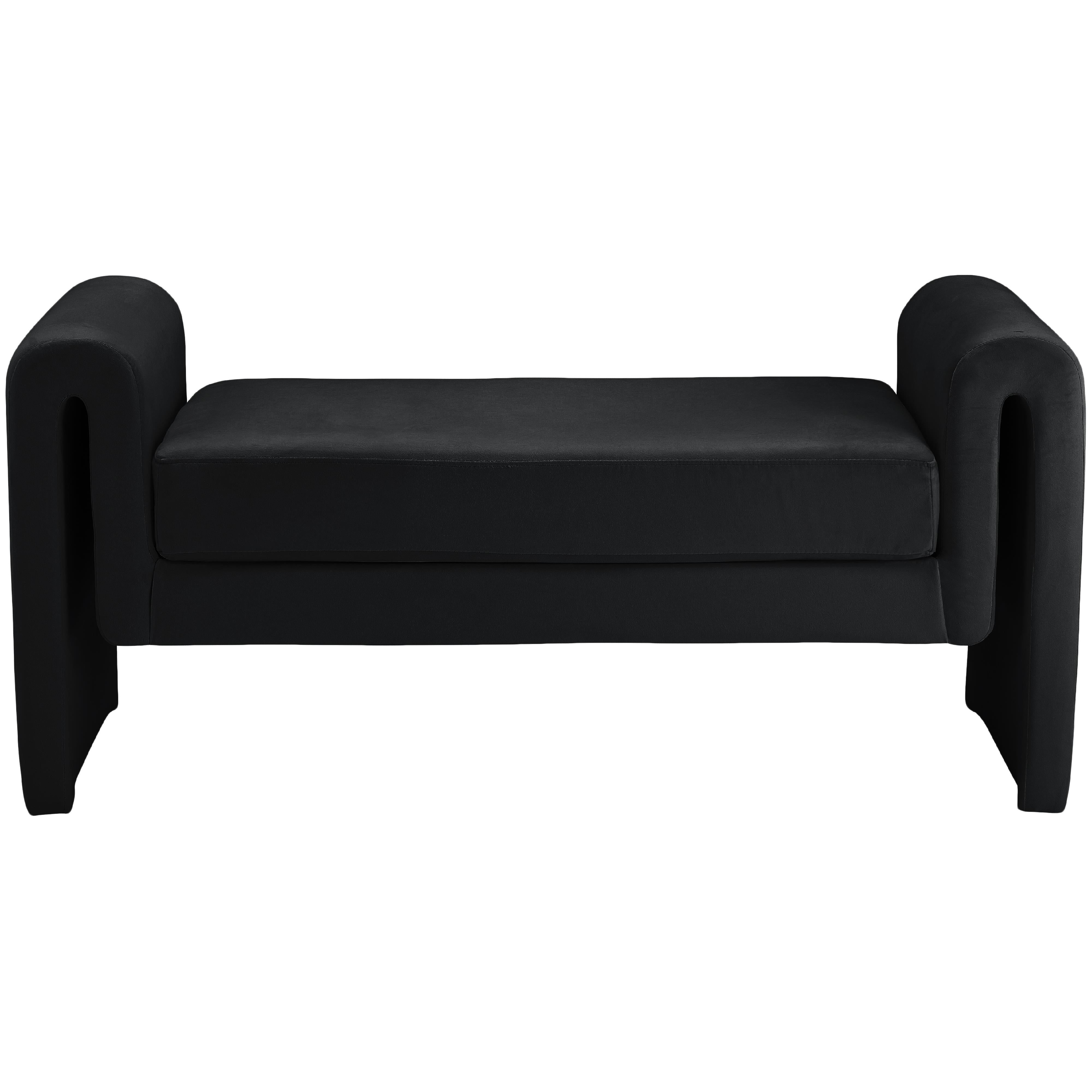 Meridian Sloan Black Velvet Bench