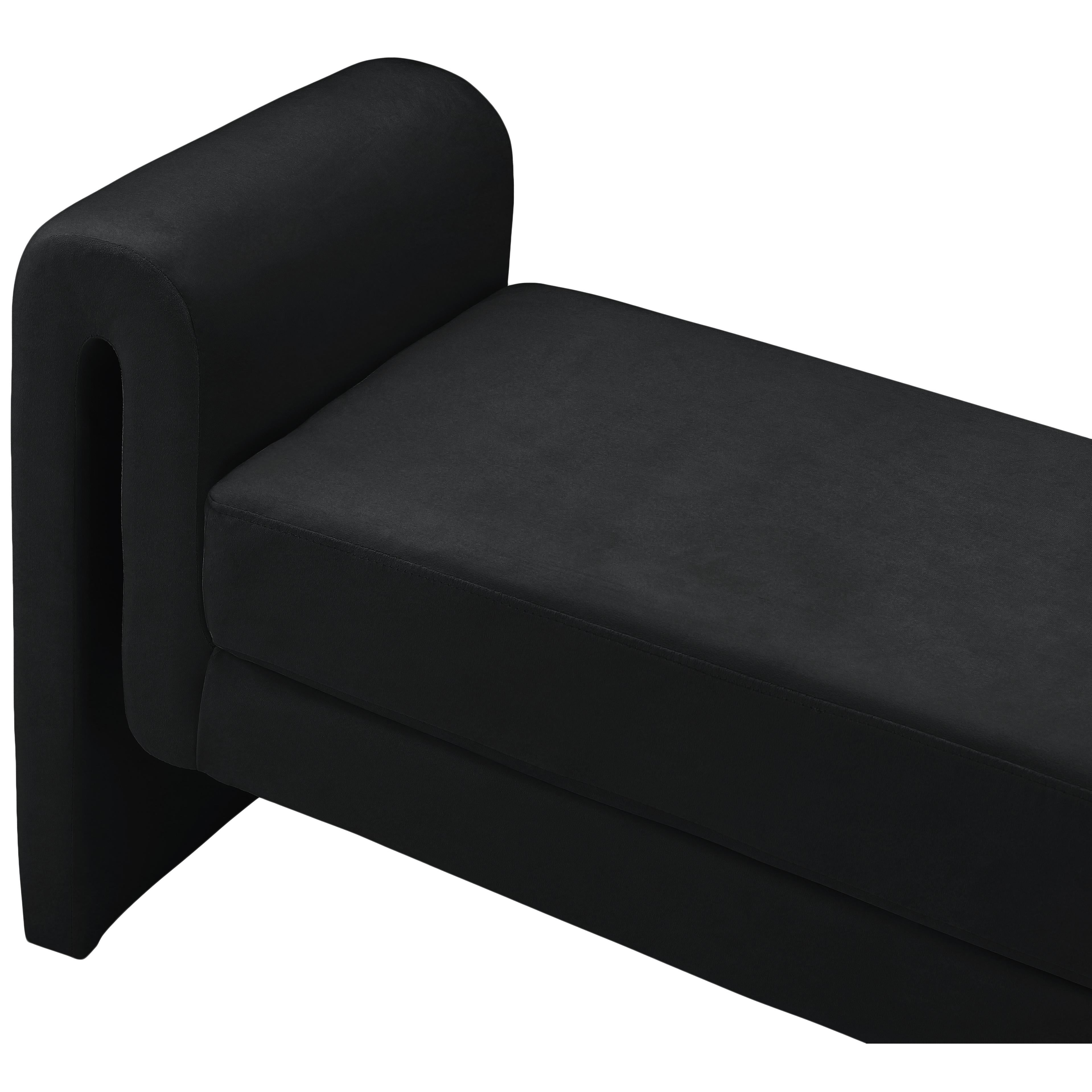 Meridian Sloan Black Velvet Bench