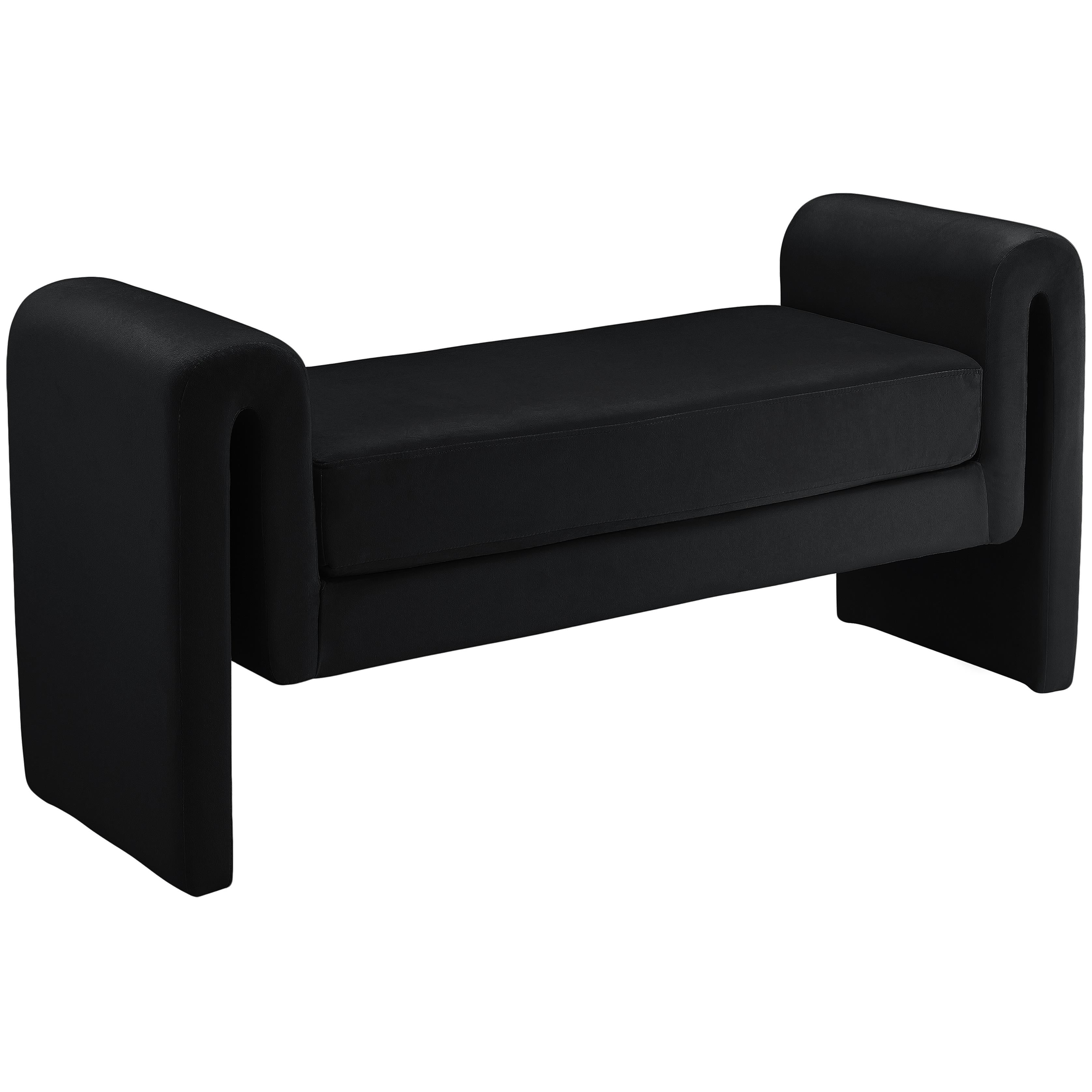 Meridian Sloan Black Velvet Bench