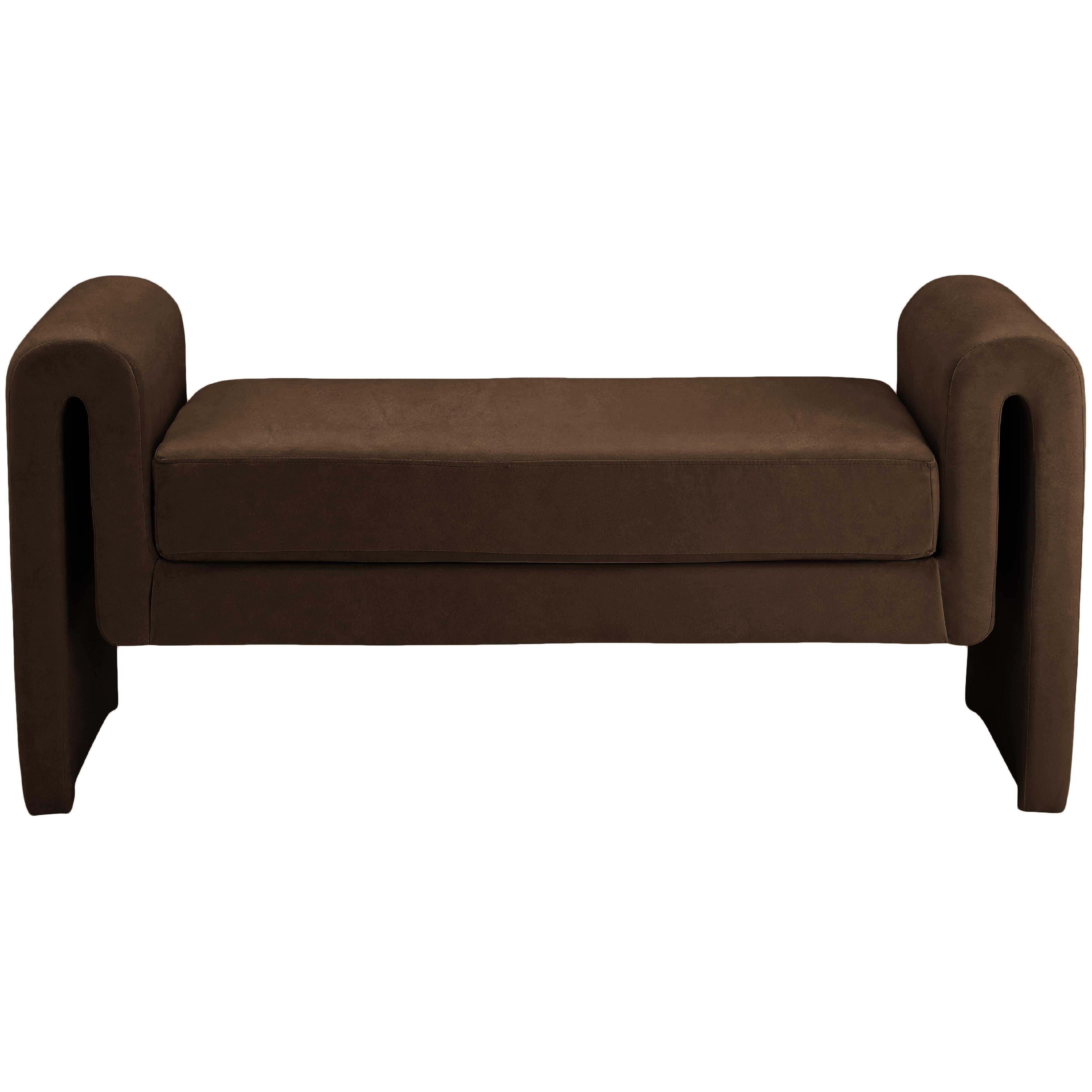 Meridian Sloan Brown Velvet Bench