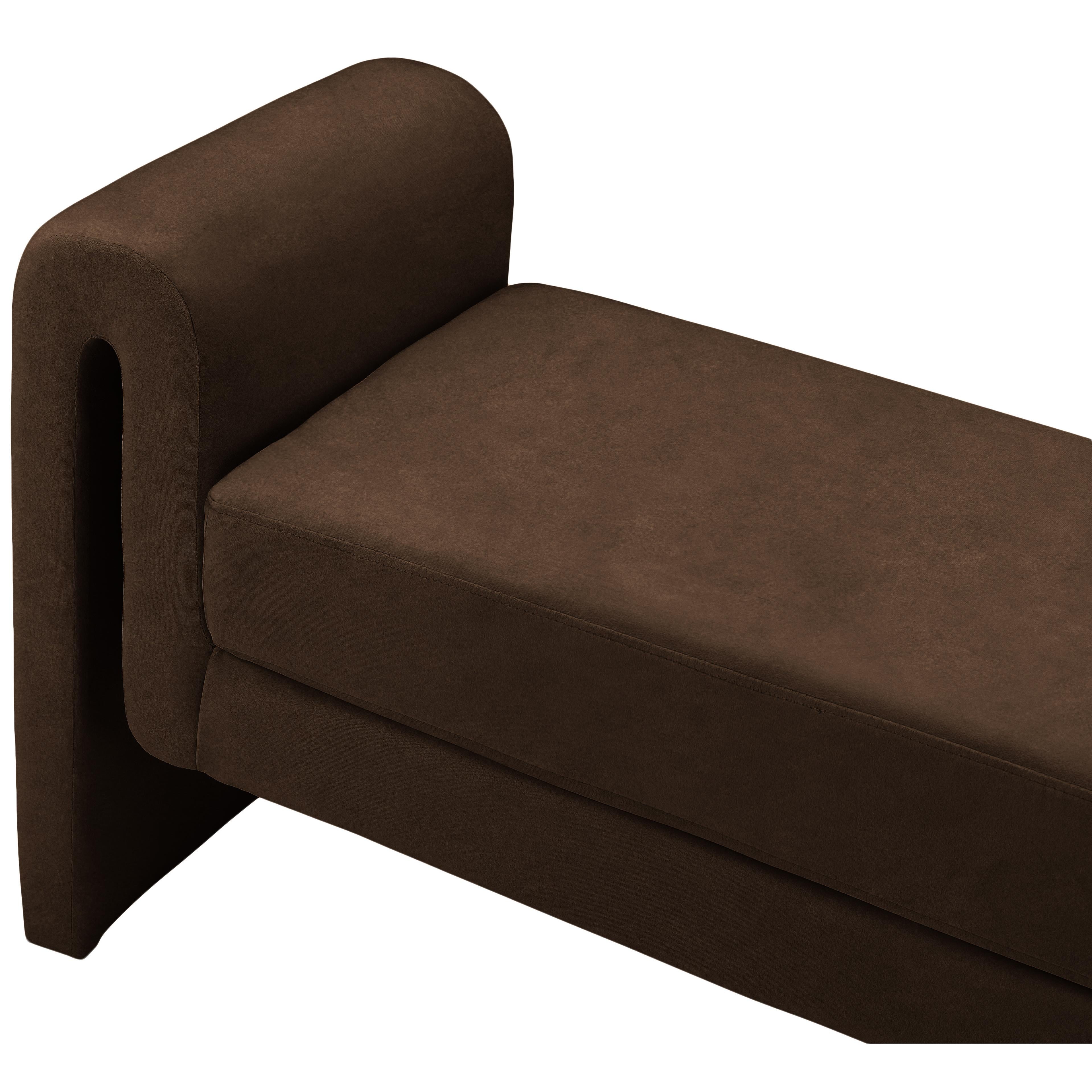 Meridian Sloan Brown Velvet Bench