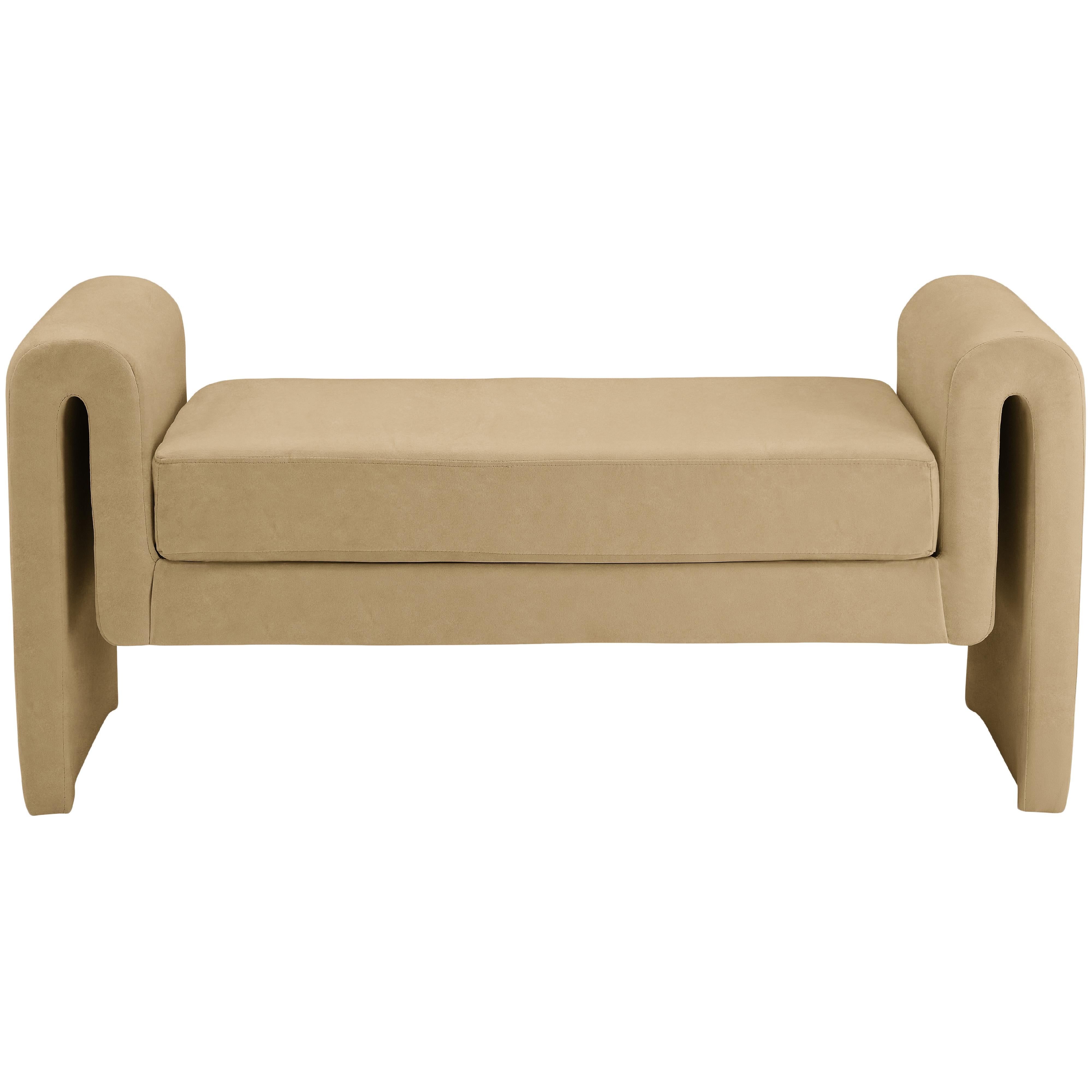 Meridian Sloan Camel Velvet Bench