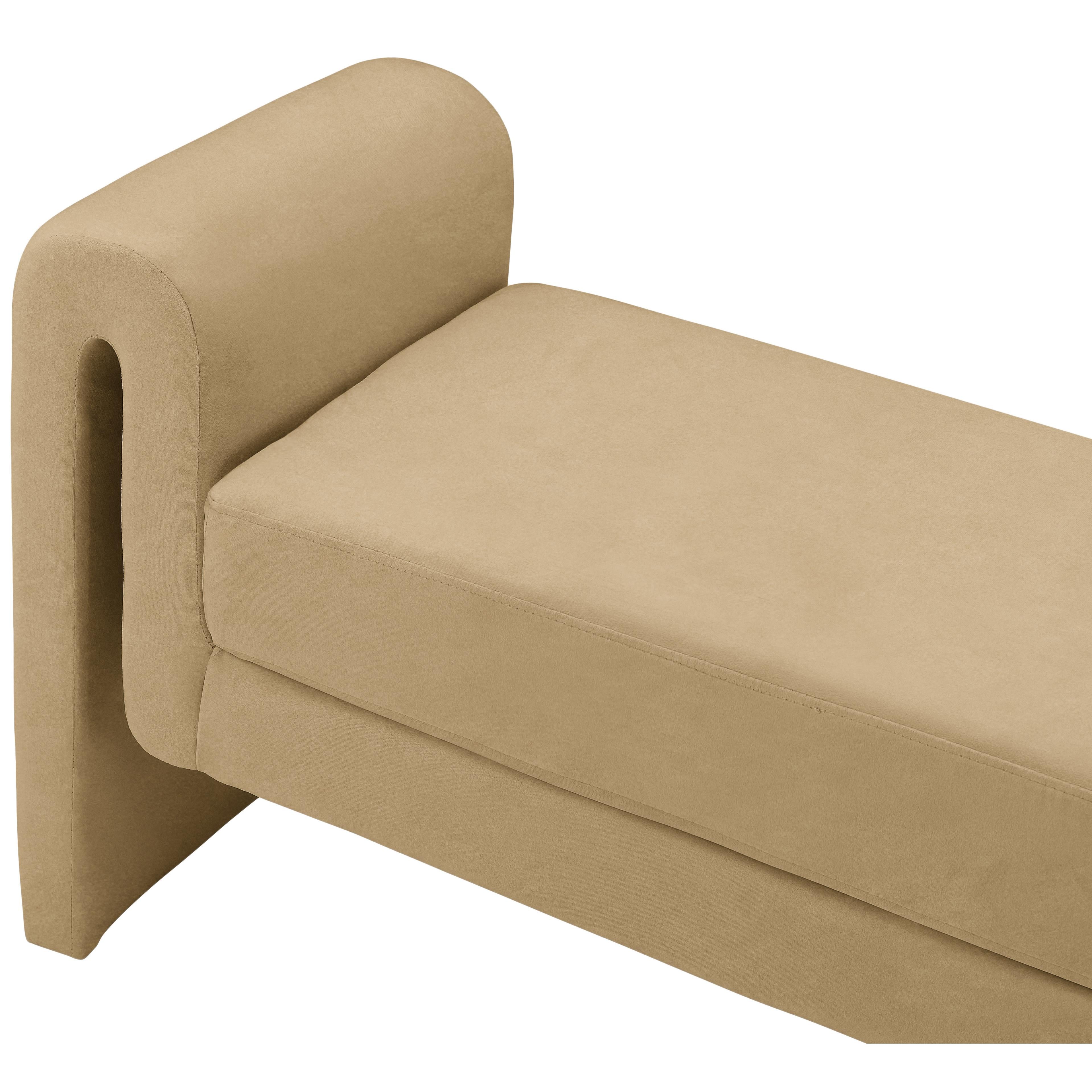 Meridian Sloan Camel Velvet Bench