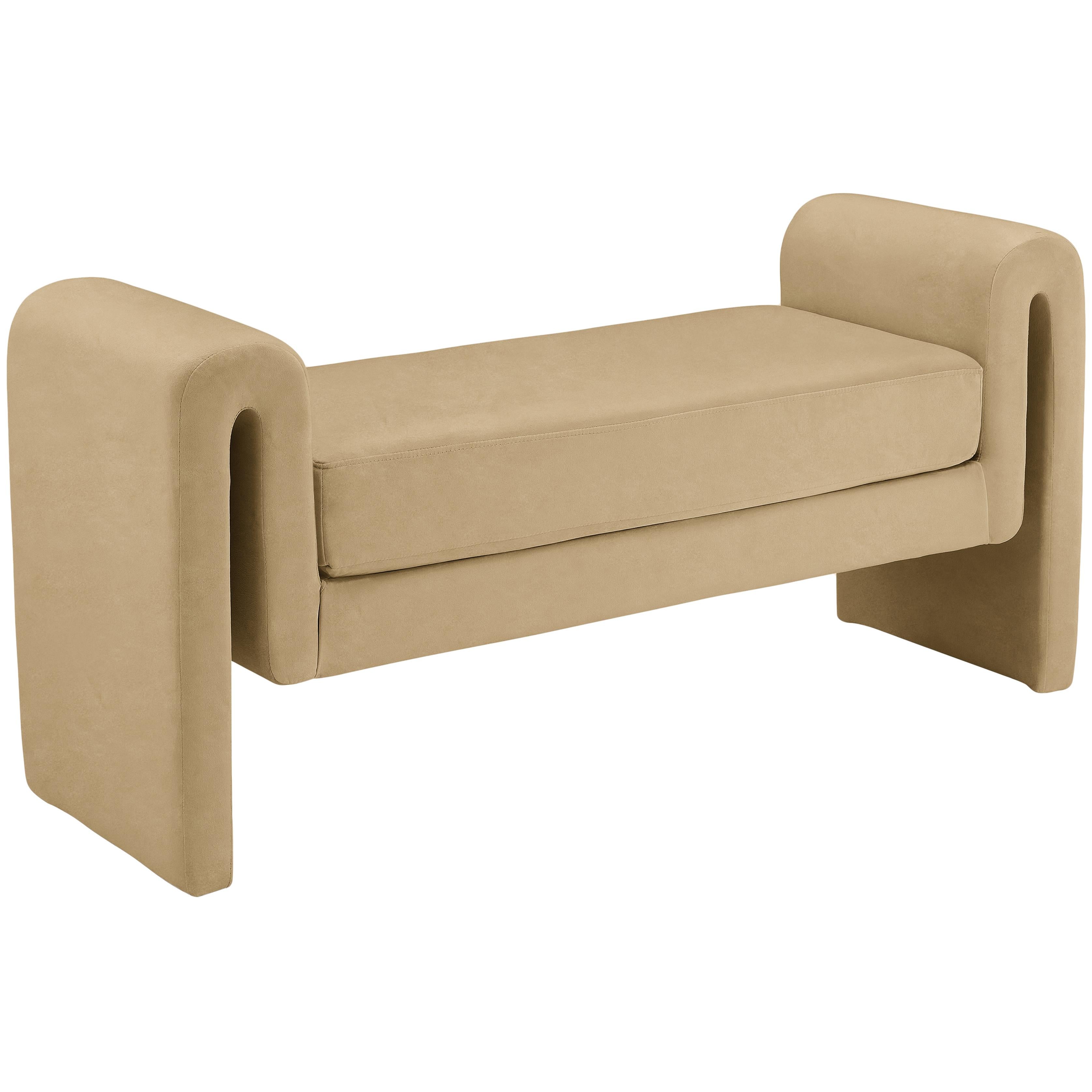 Meridian Sloan Camel Velvet Bench