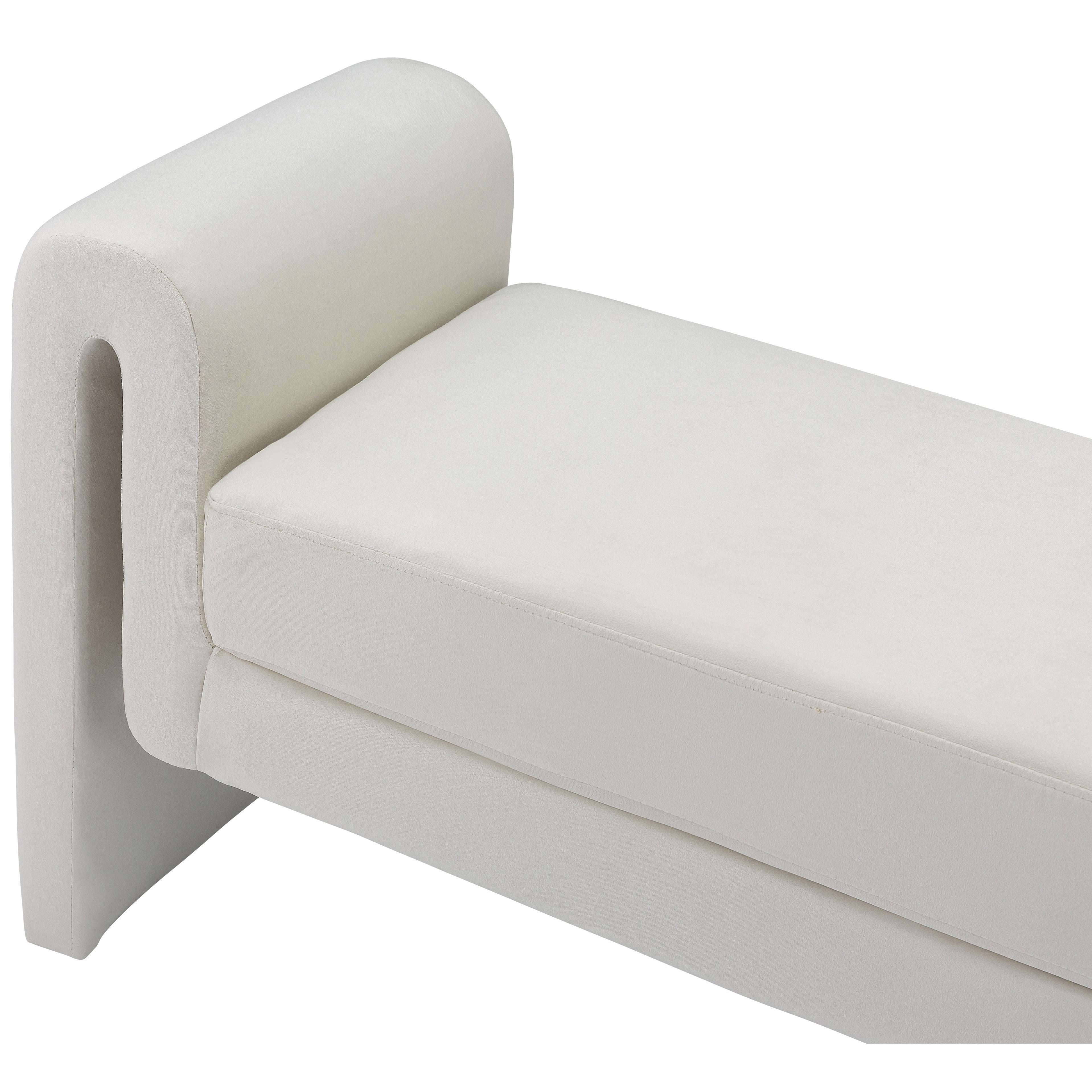 Meridian Sloan Cream Velvet Bench