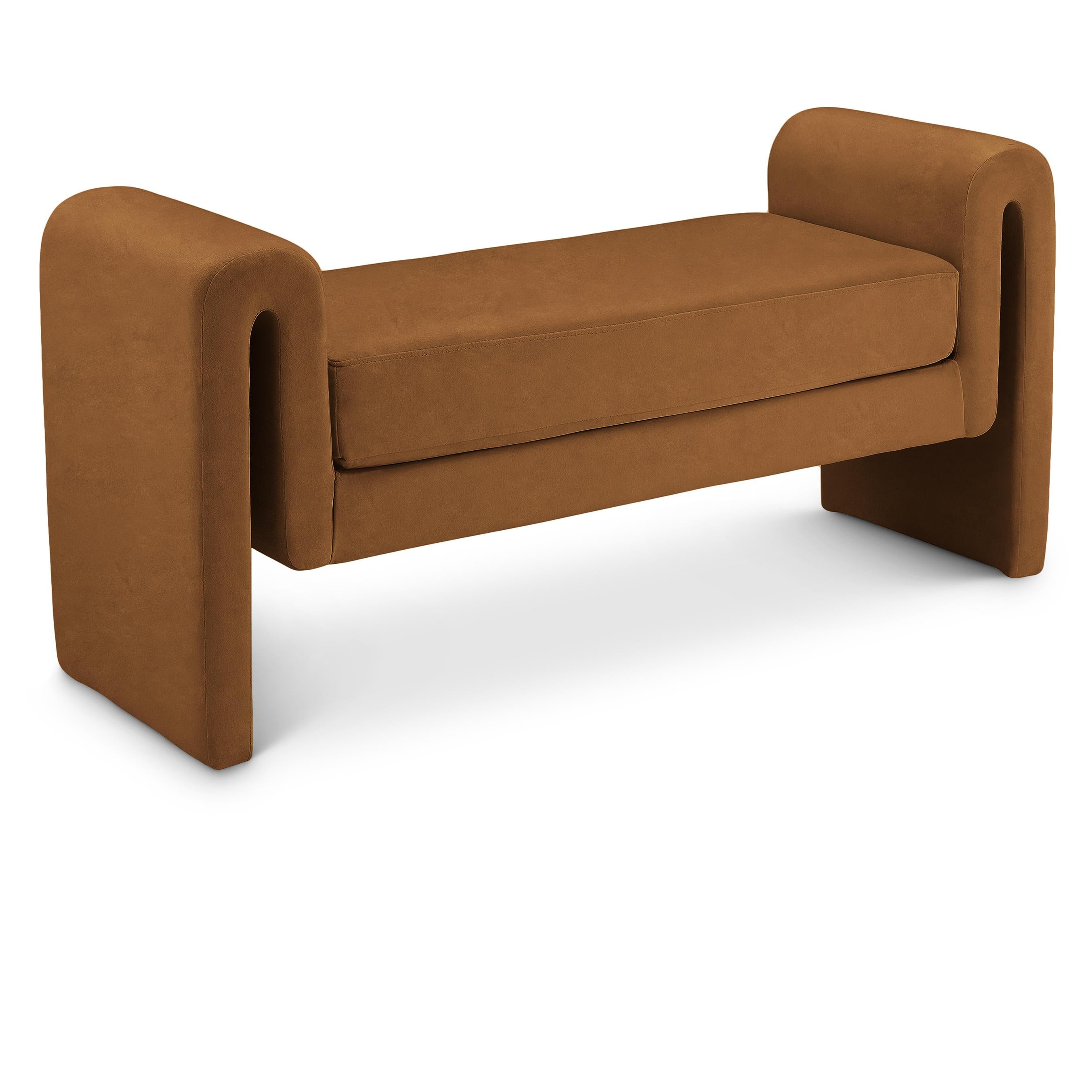 Meridian Sloan Saddle Velvet Bench