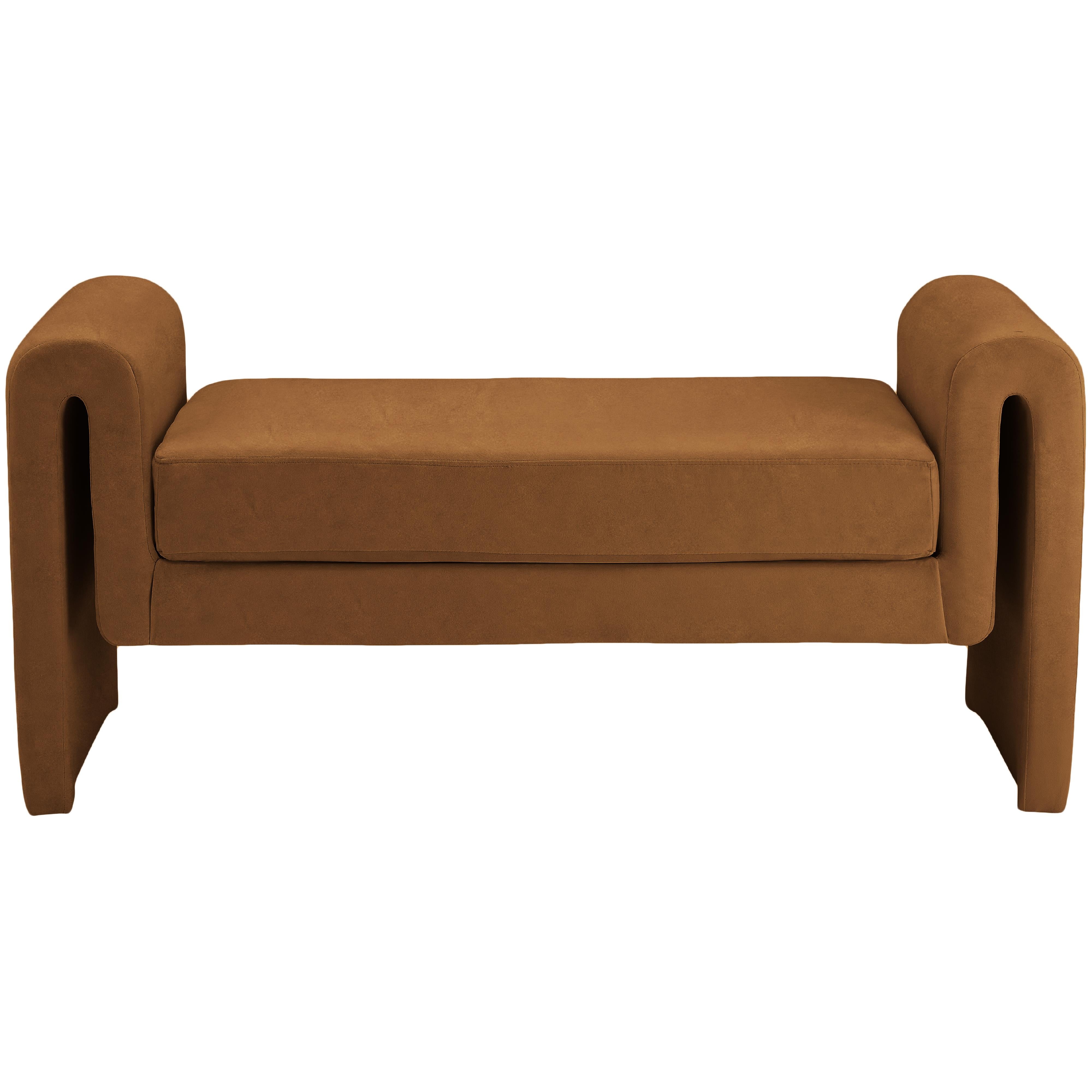 Meridian Sloan Saddle Velvet Bench