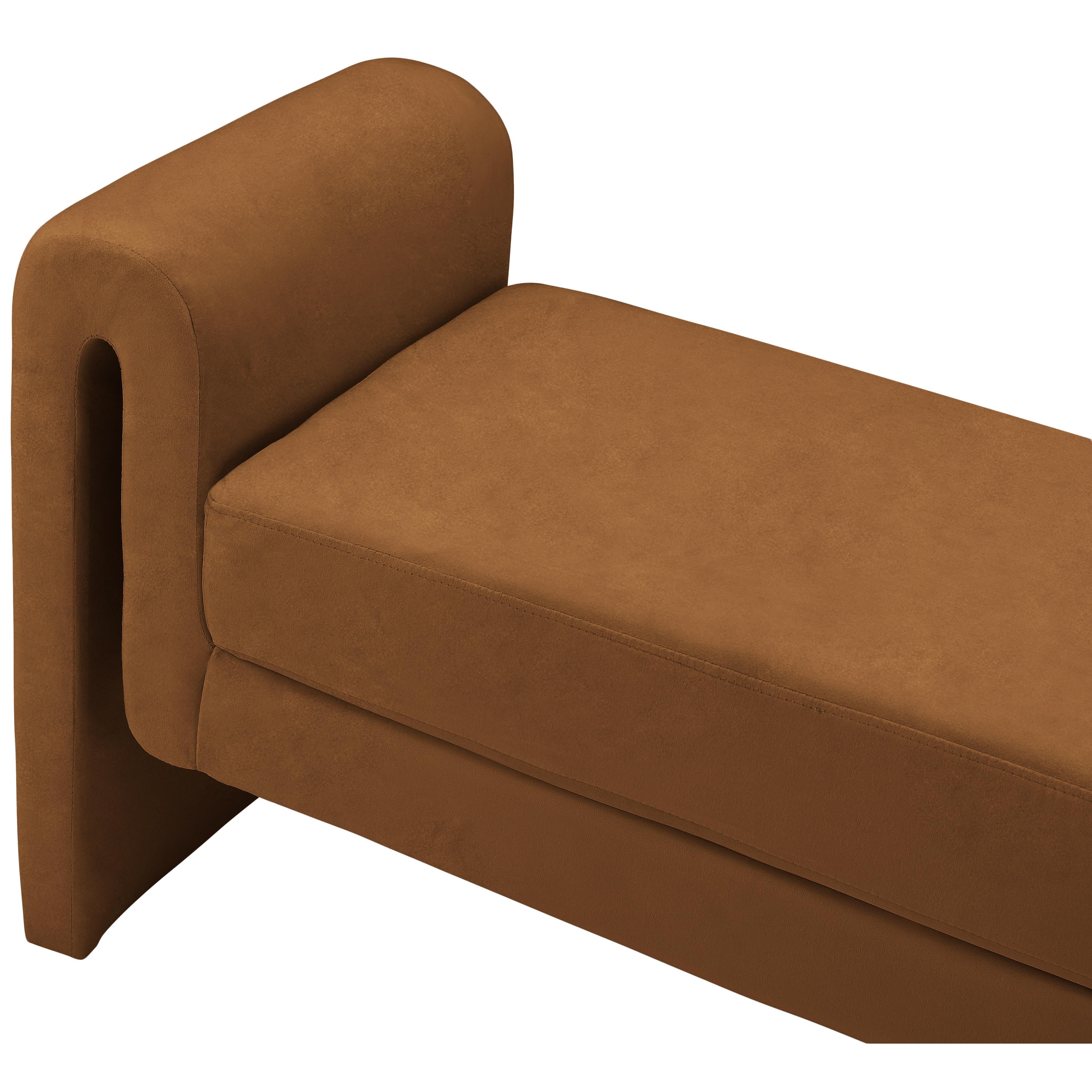 Meridian Sloan Saddle Velvet Bench