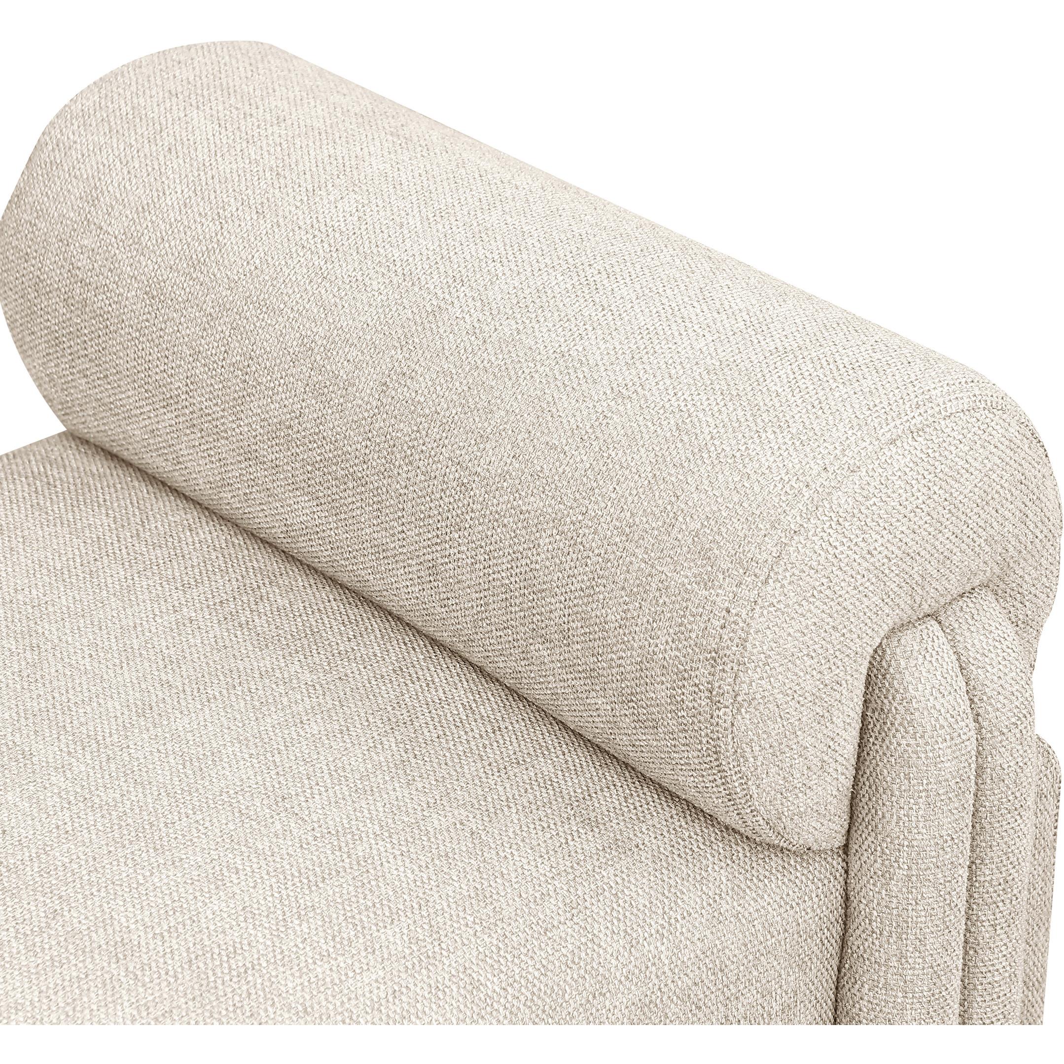 Meridian Stefano Beige Polyester Fabric Bench