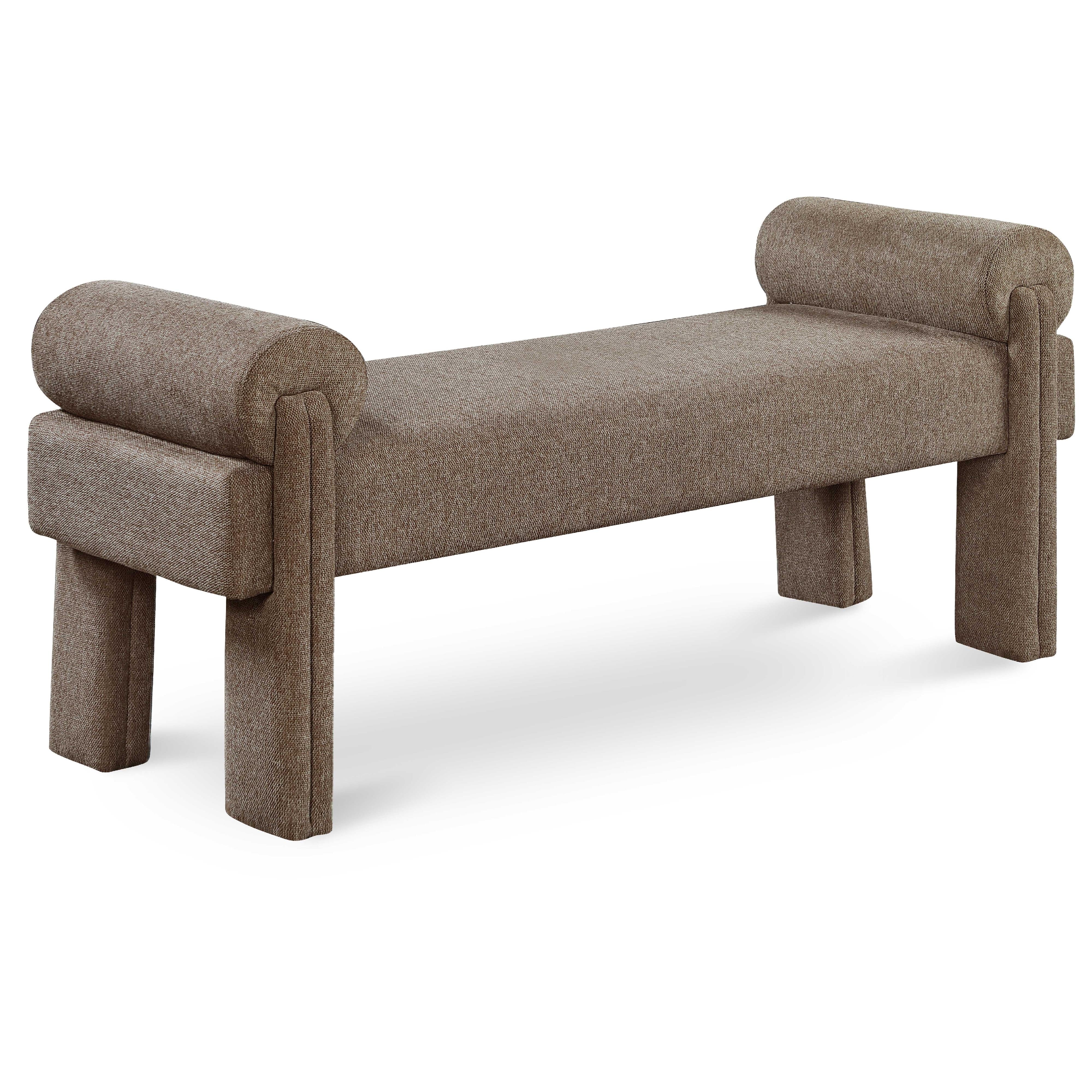 Meridian Stefano Brown Polyester Fabric Bench