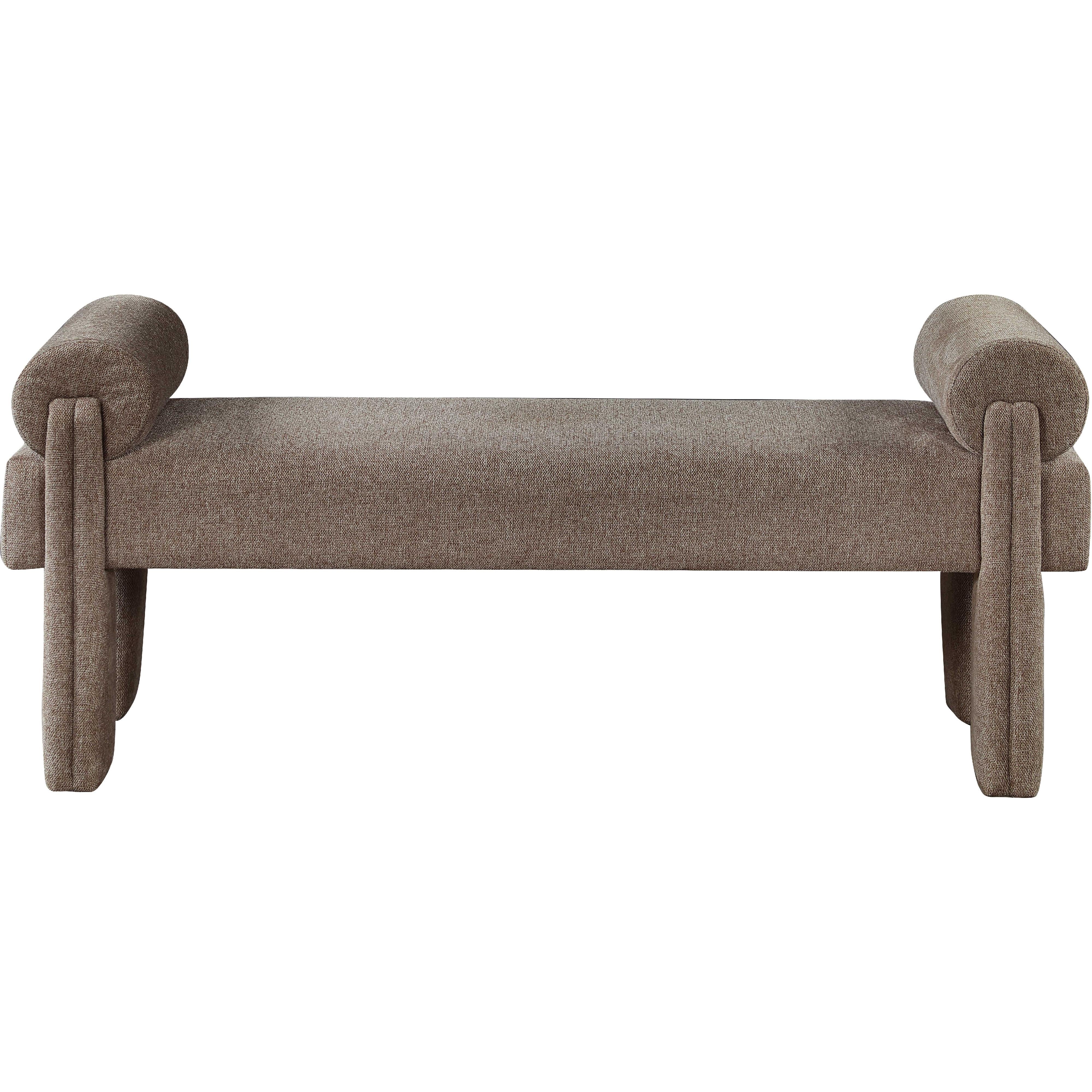 Meridian Stefano Brown Polyester Fabric Bench