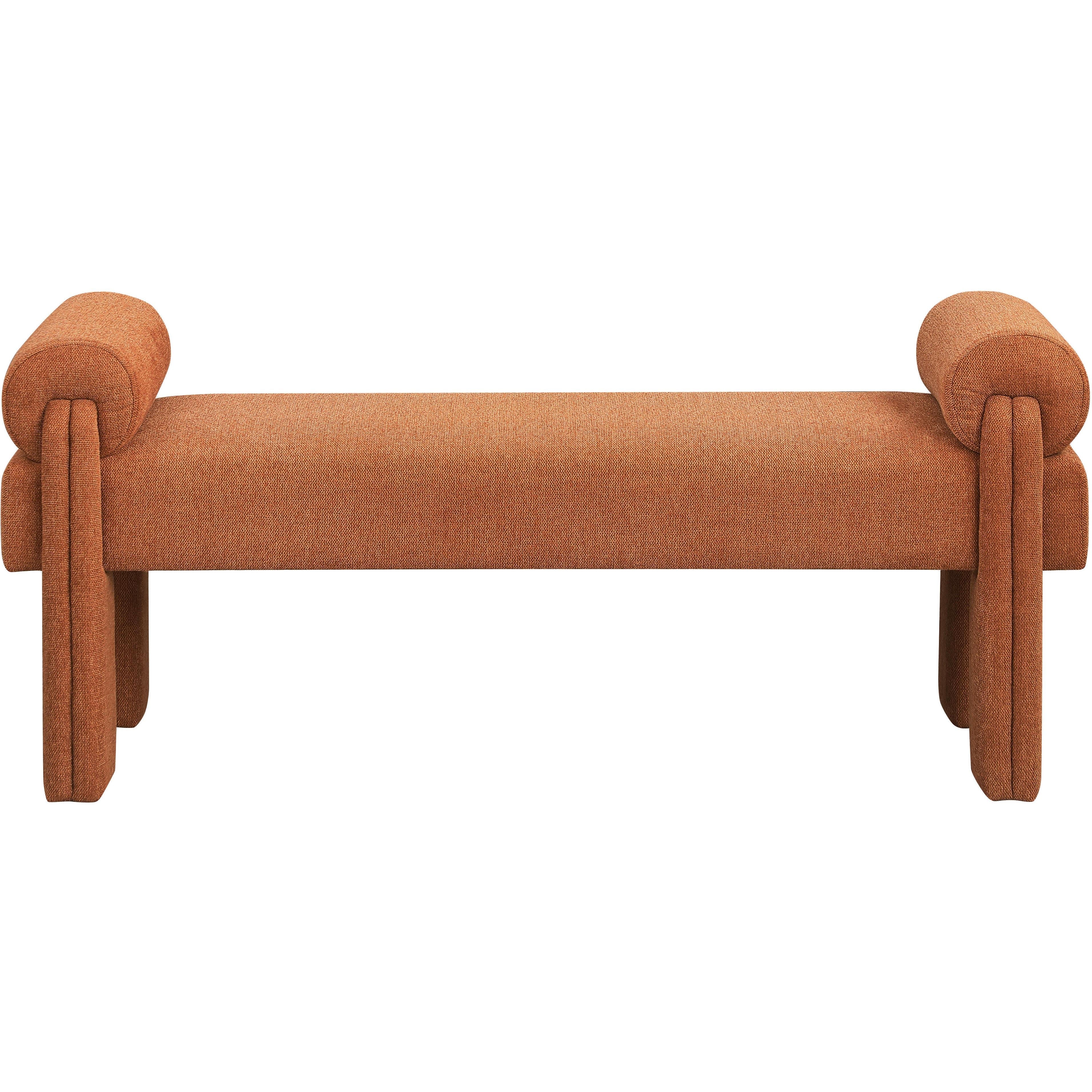 Meridian Stefano Cognac Polyester Fabric Bench