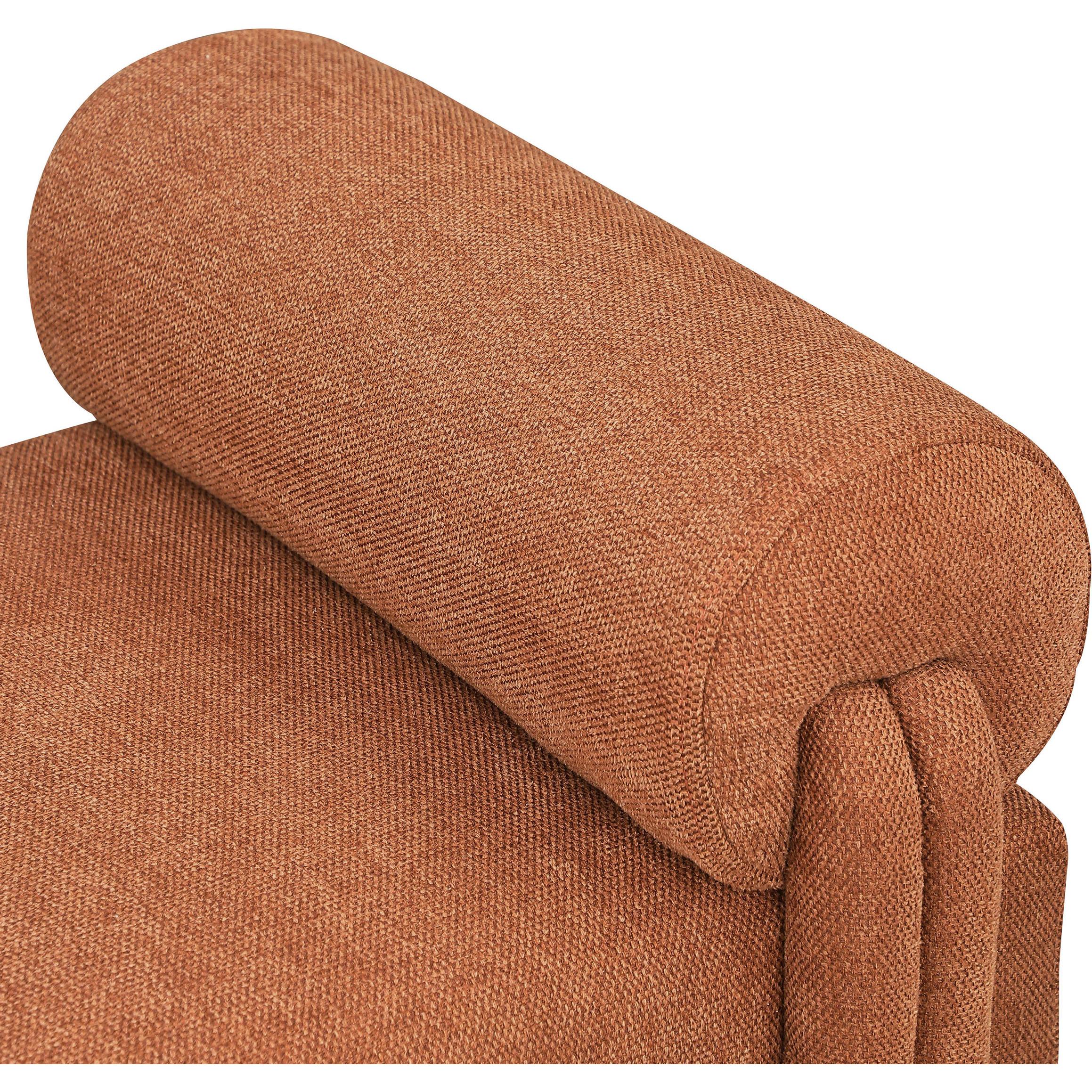 Meridian Stefano Cognac Polyester Fabric Bench