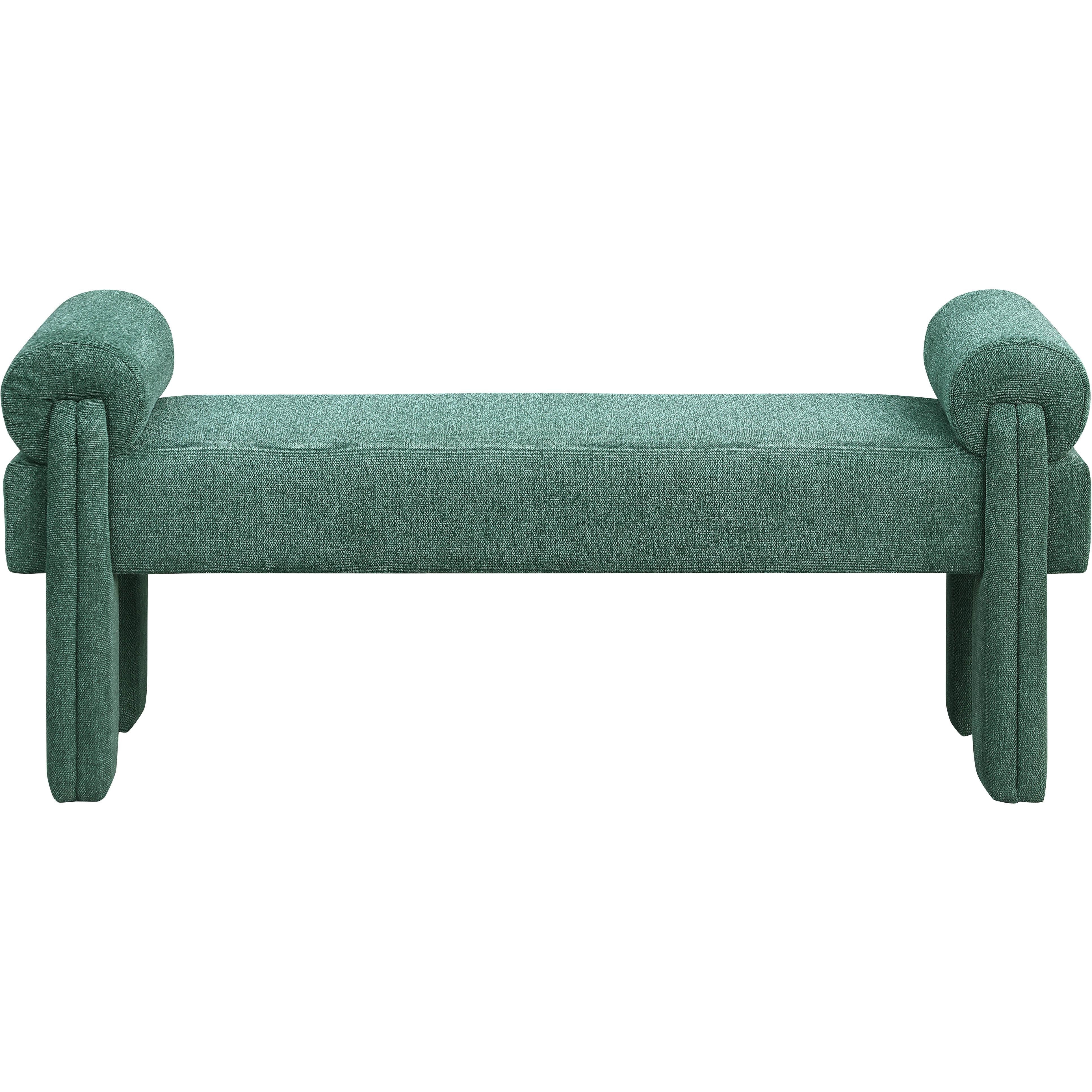 Meridian Stefano Green Polyester Fabric Bench