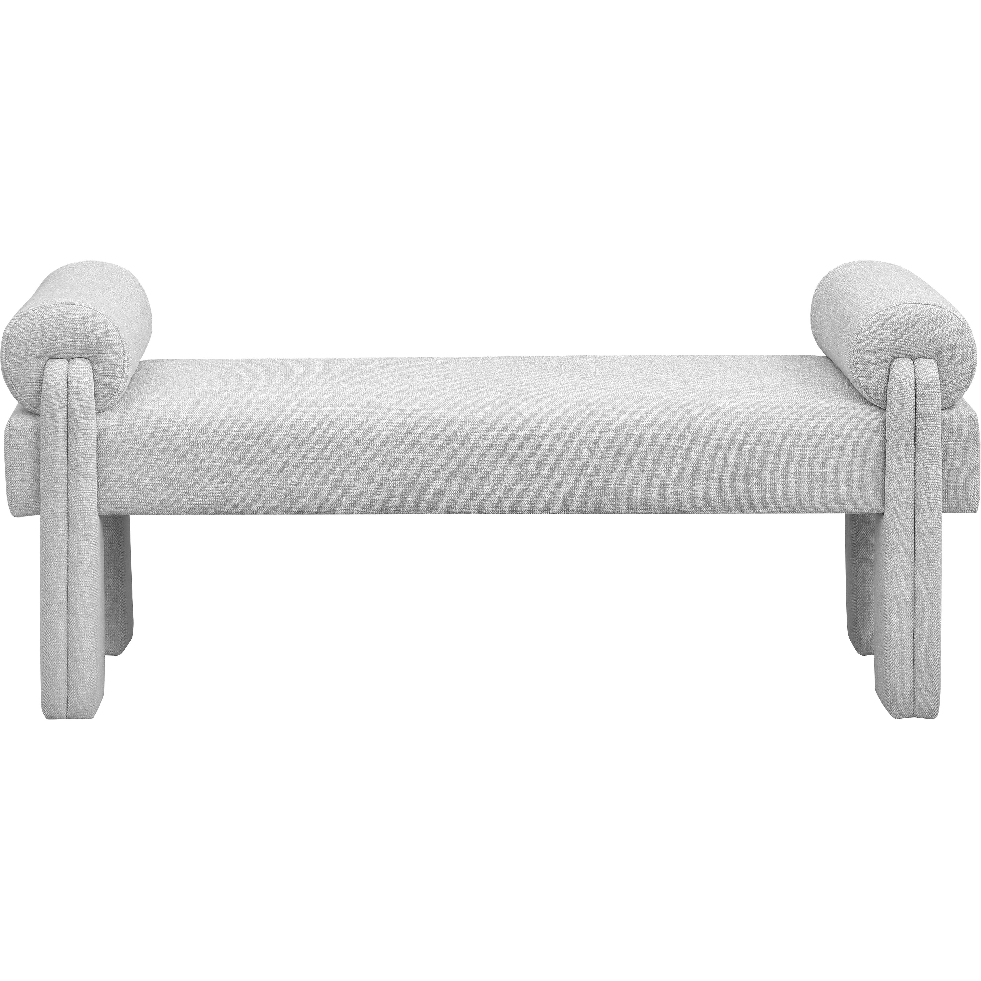 Meridian Stefano Grey Polyester Fabric Bench