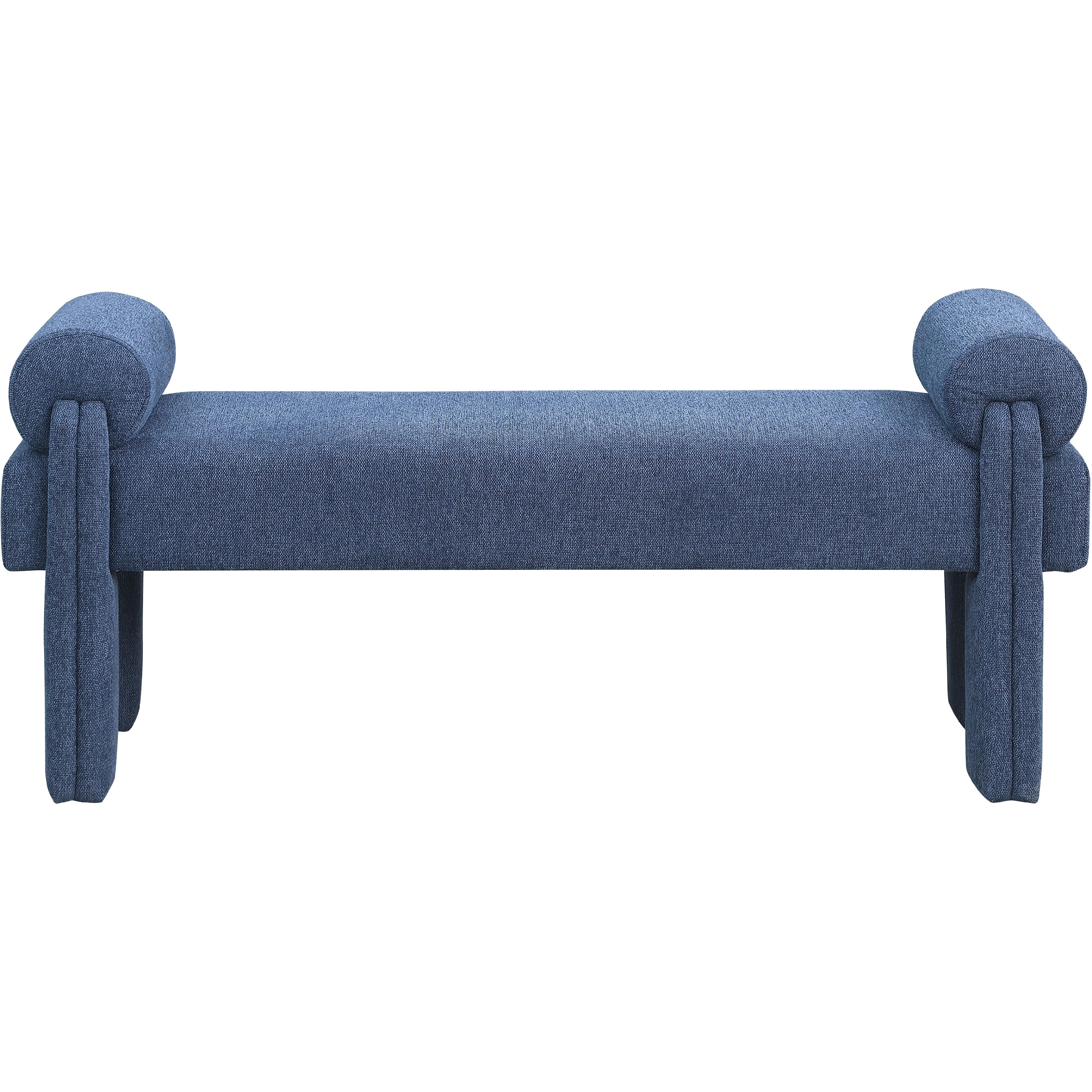 Meridian Stefano Navy Polyester Fabric Bench