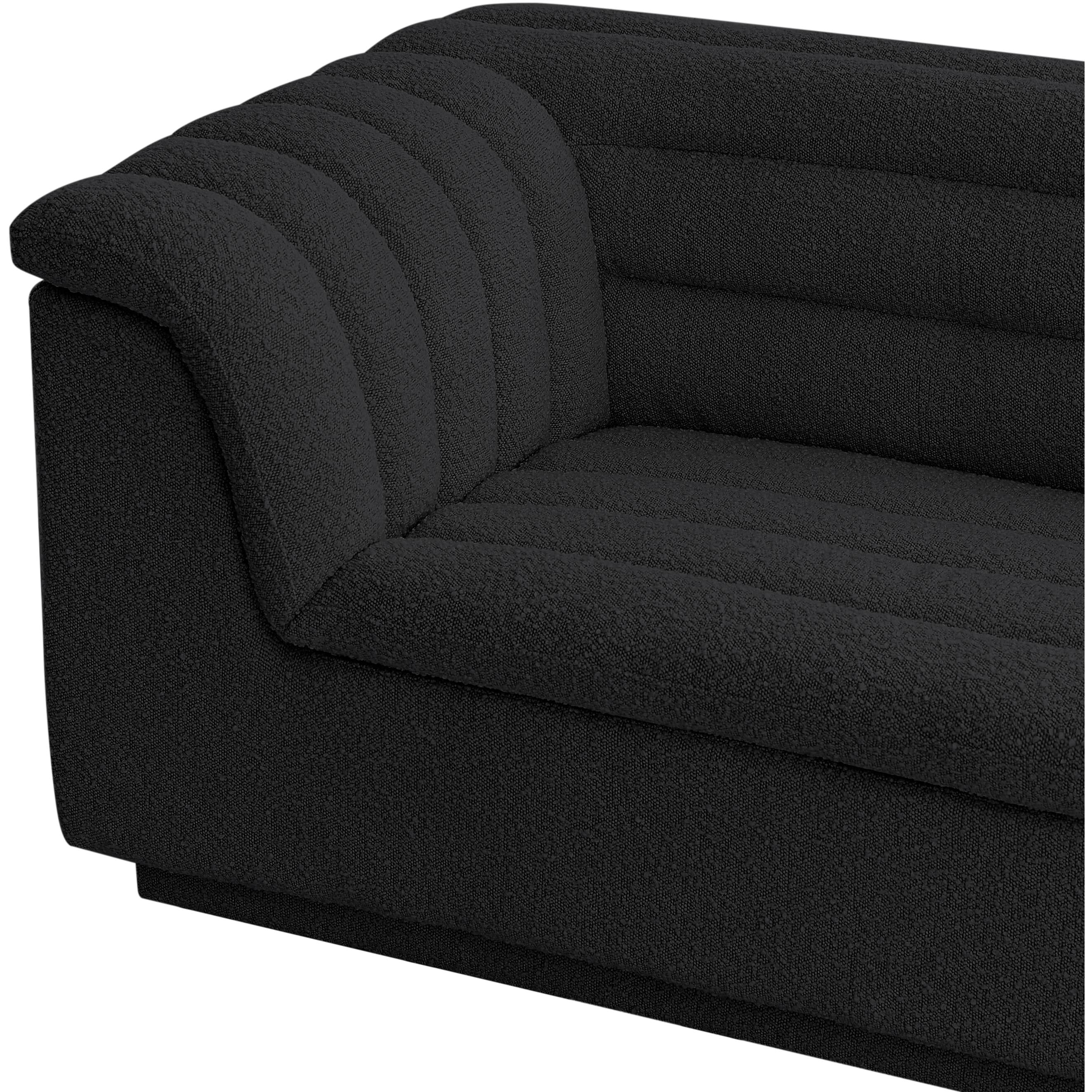 Meridian Cascade Black Boucle Fabric Chair