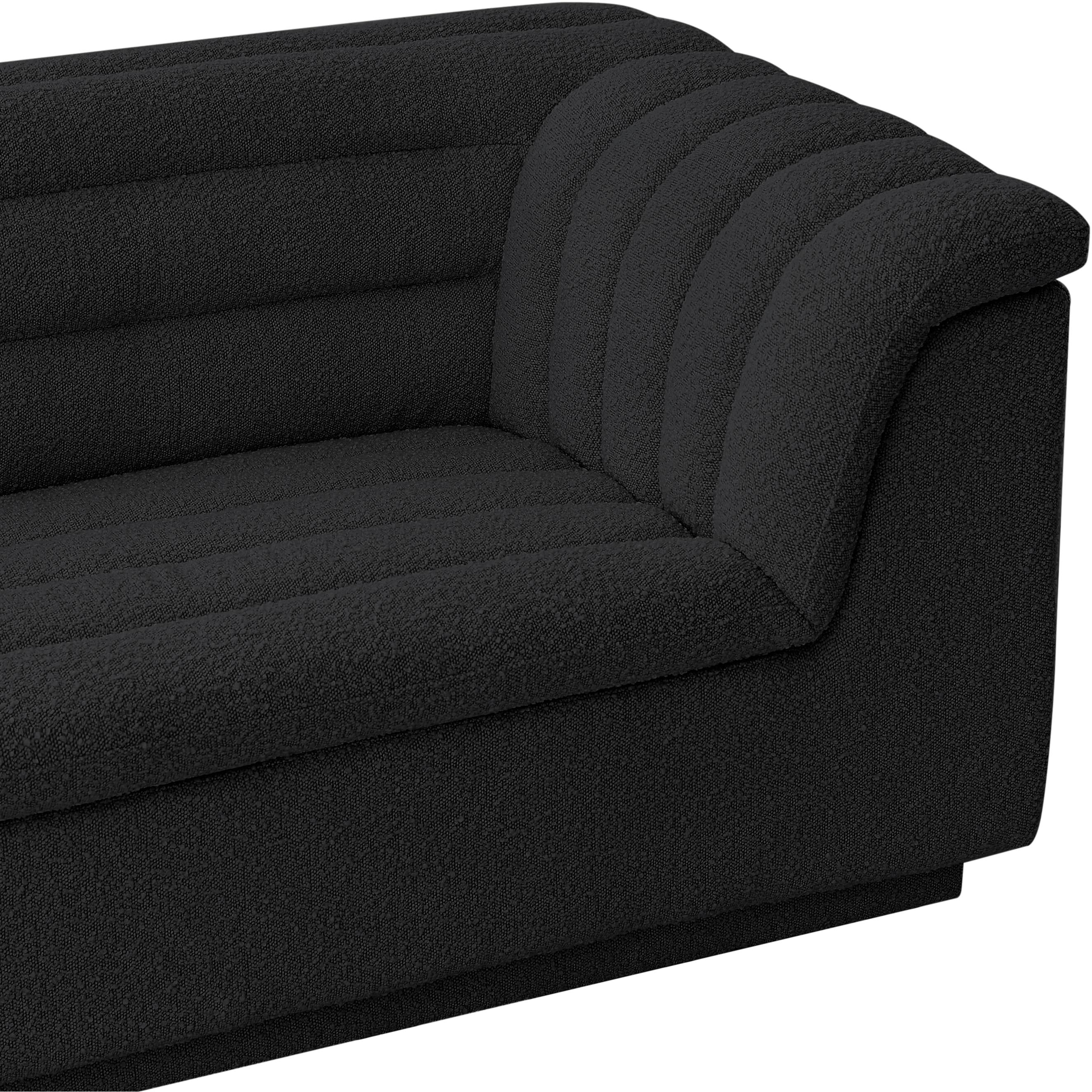 Meridian Cascade Black Boucle Fabric Chair