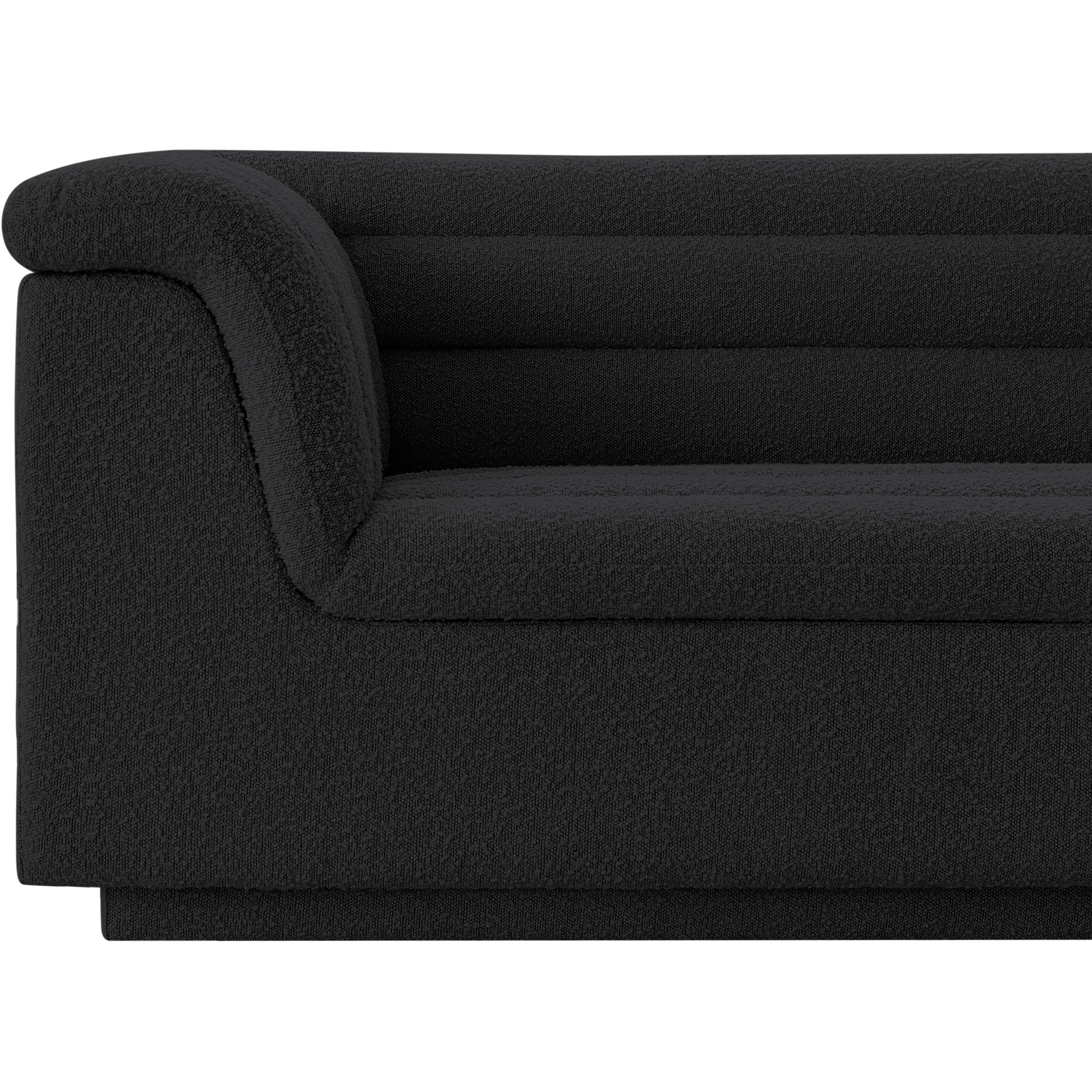 Meridian Cascade Black Boucle Fabric Chair