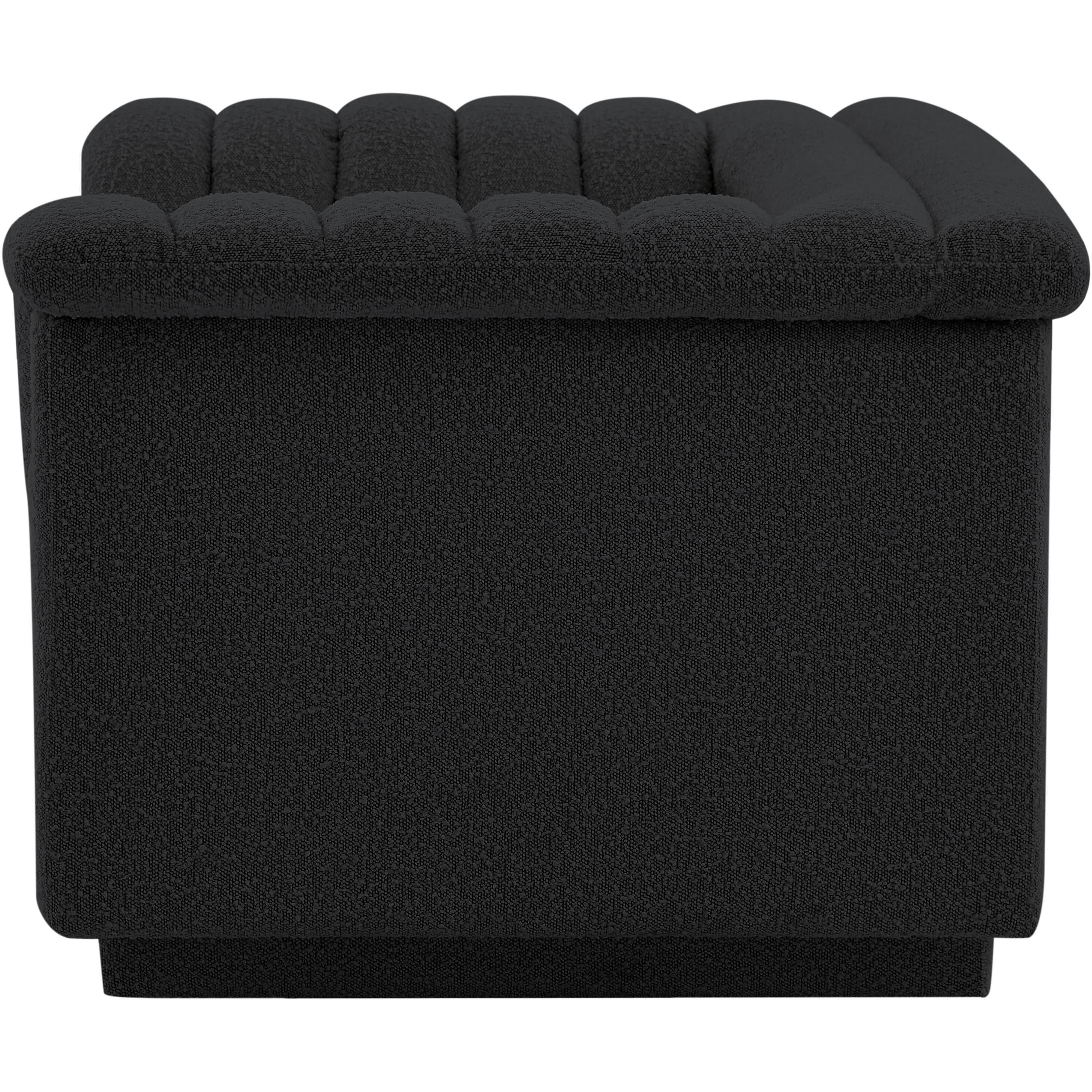 Meridian Cascade Black Boucle Fabric Chair