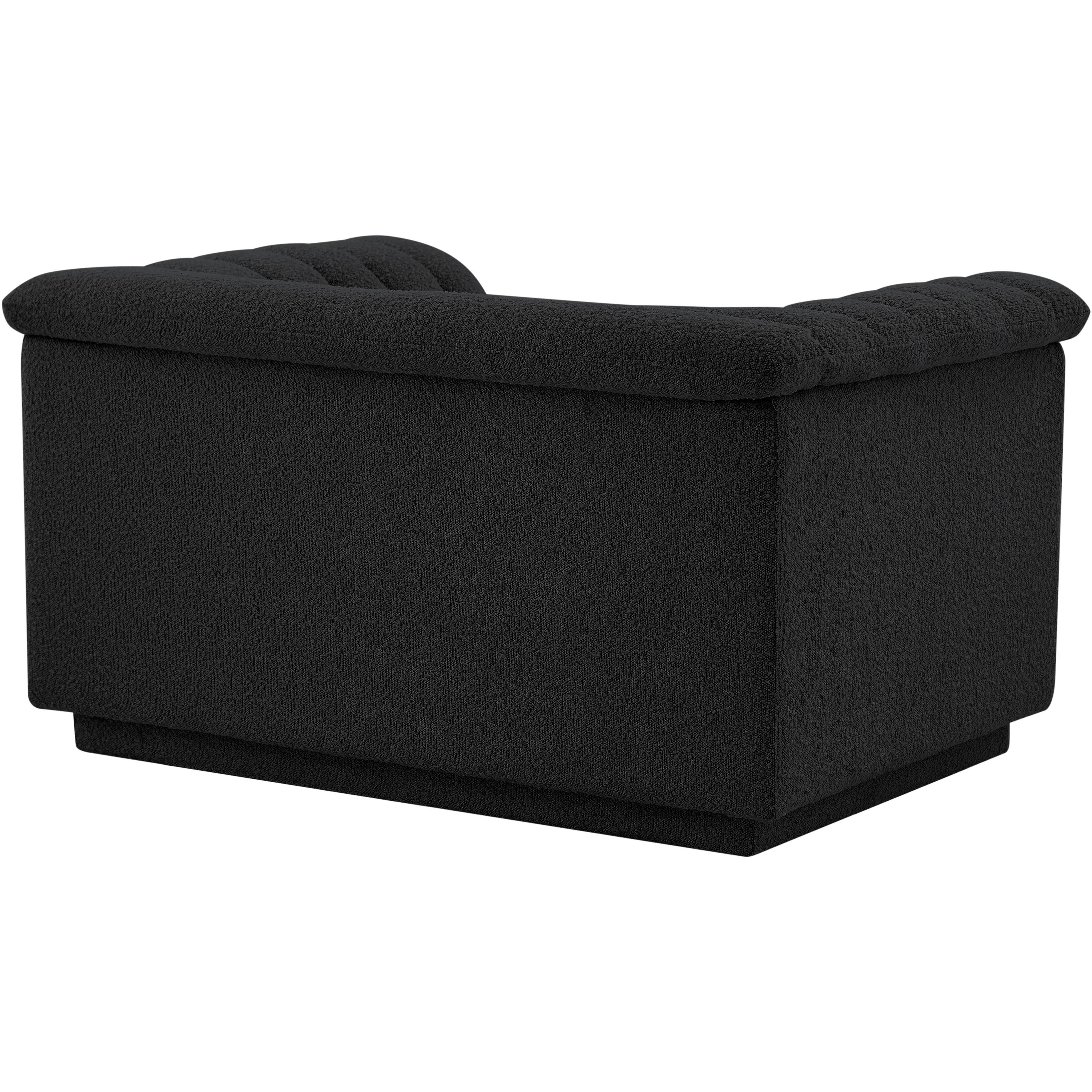 Meridian Cascade Black Boucle Fabric Chair