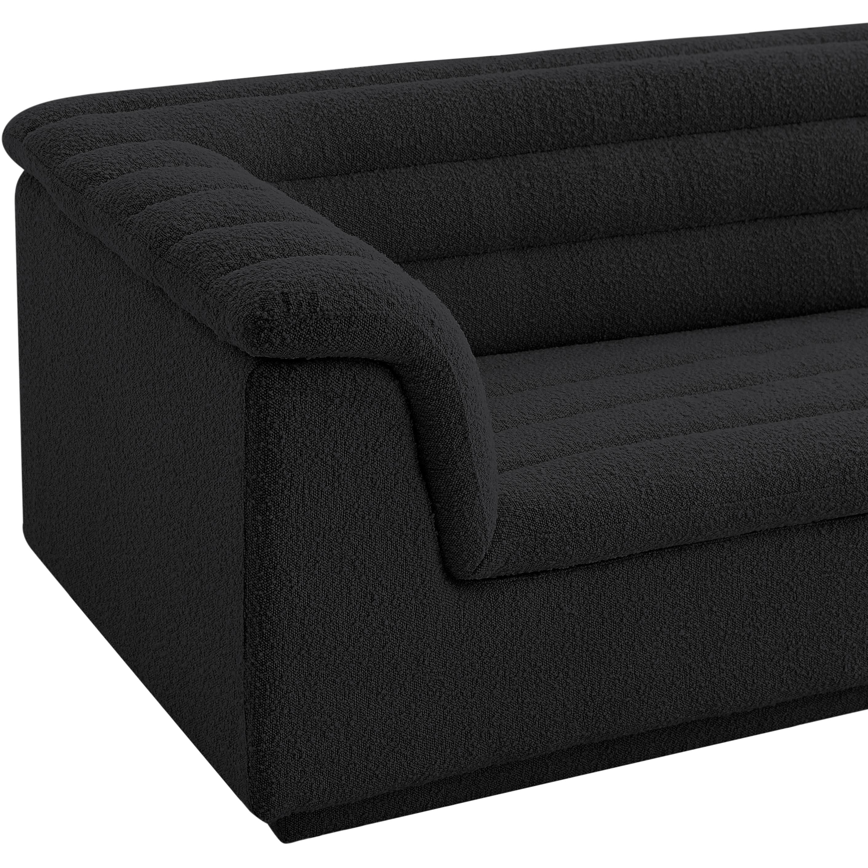 Meridian Cascade Black Boucle Fabric Chair