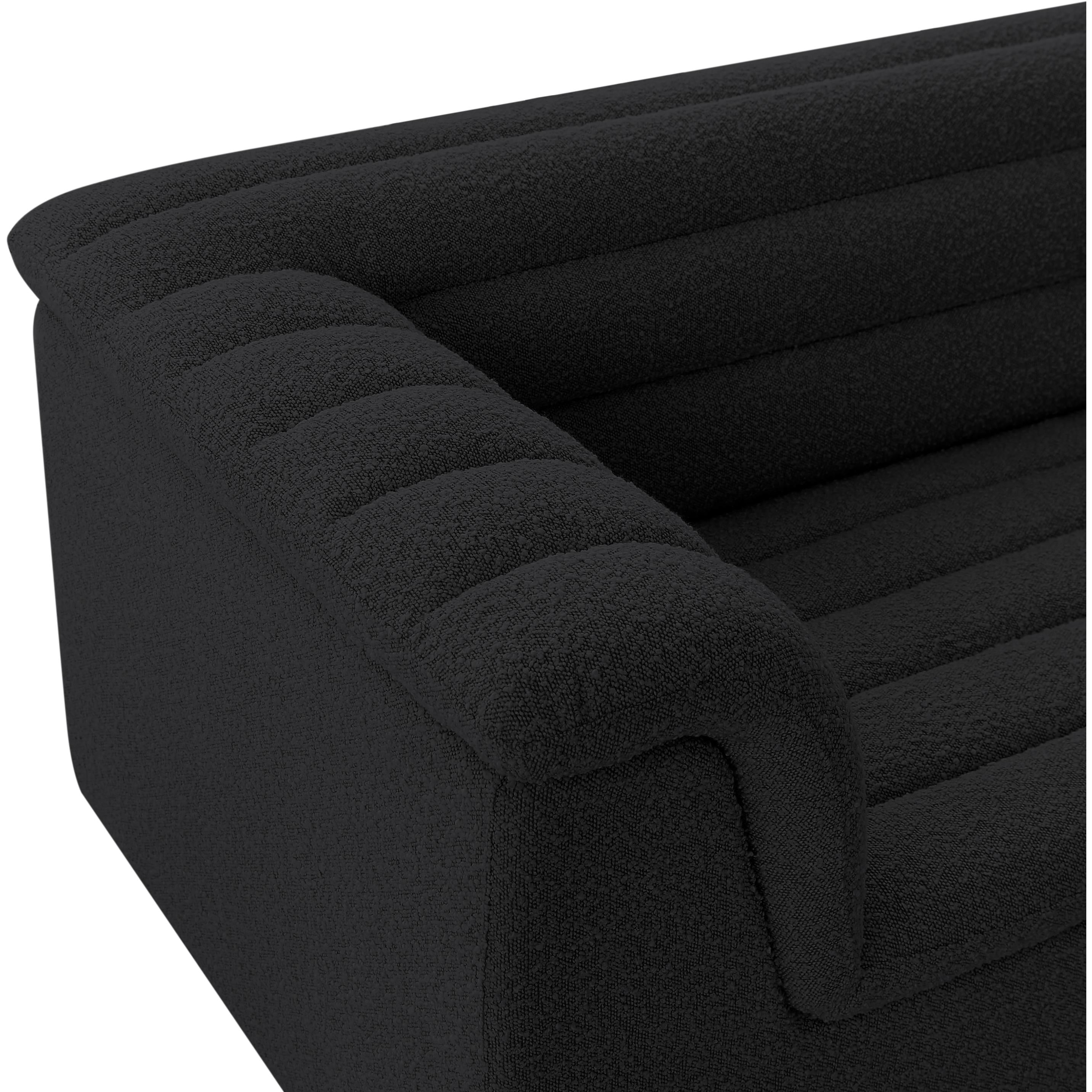 Meridian Cascade Black Boucle Fabric Chair