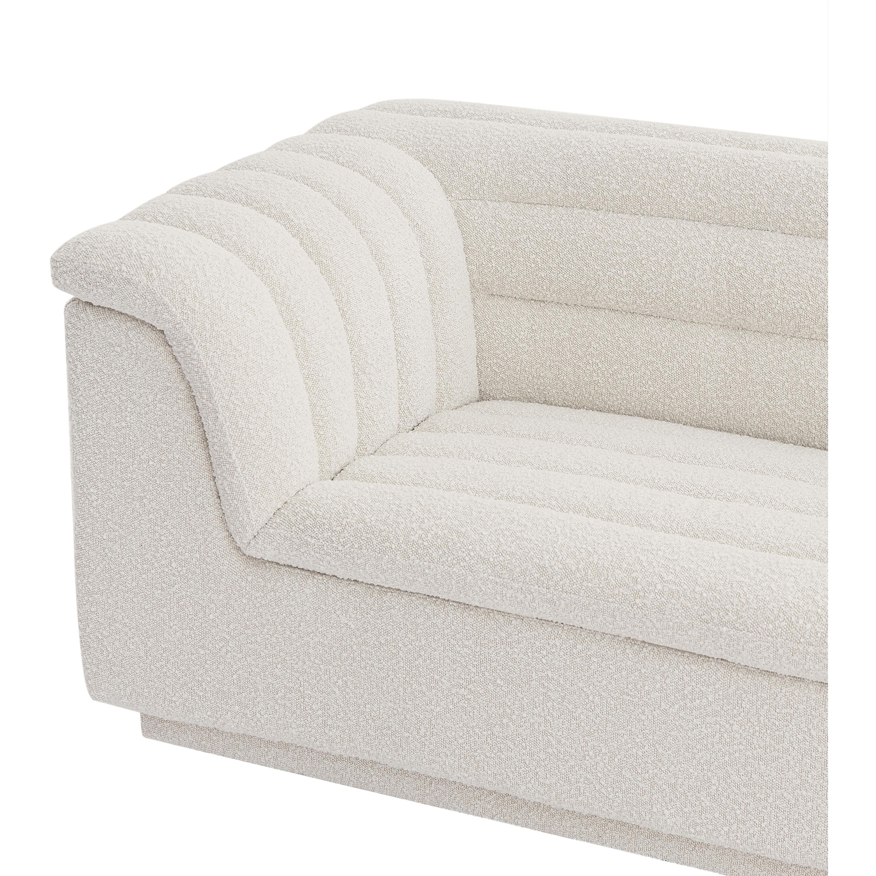 Meridian Cascade Cream Boucle Fabric Chair