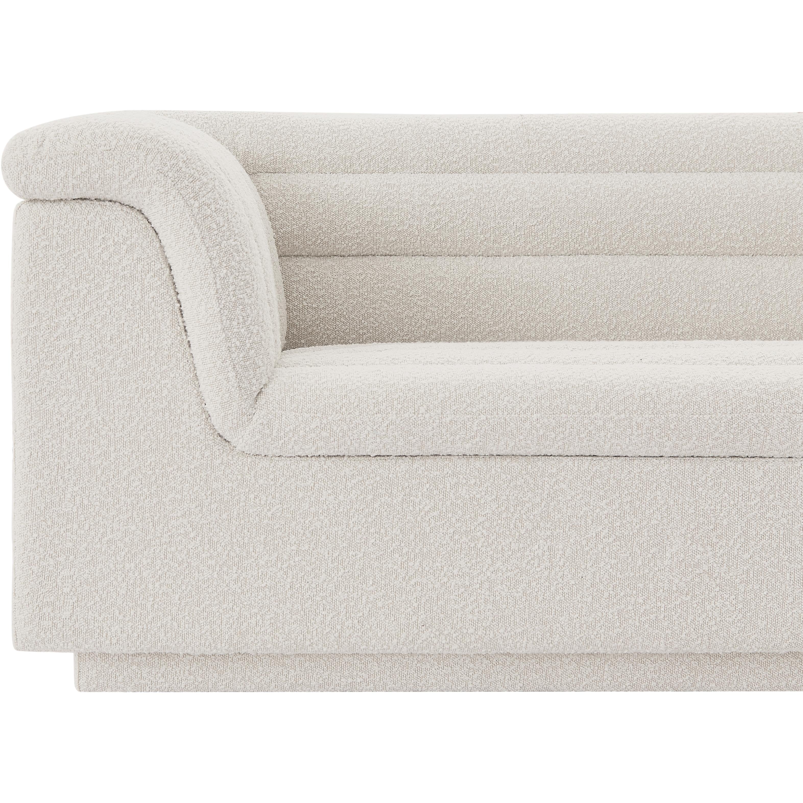 Meridian Cascade Cream Boucle Fabric Chair