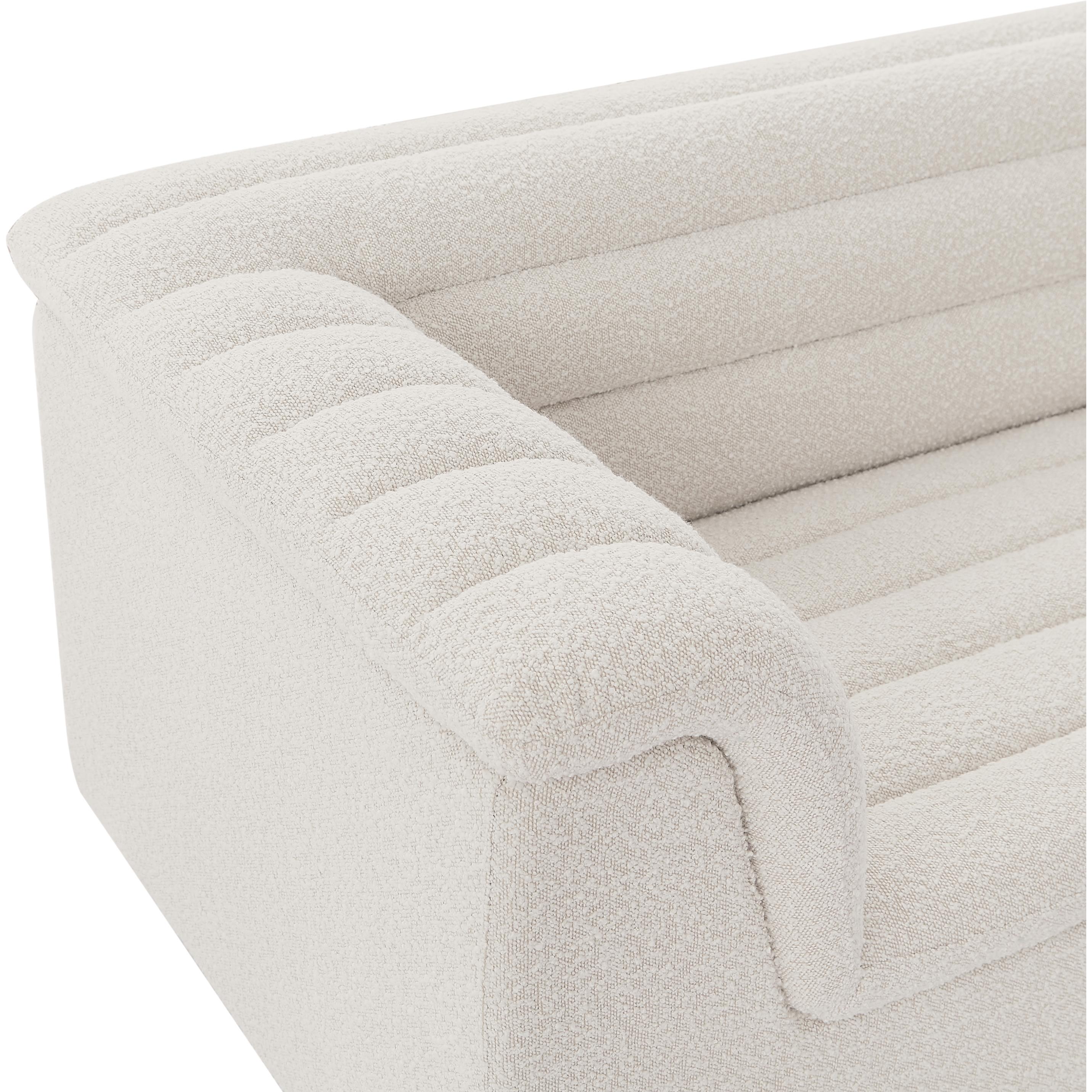 Meridian Cascade Cream Boucle Fabric Chair