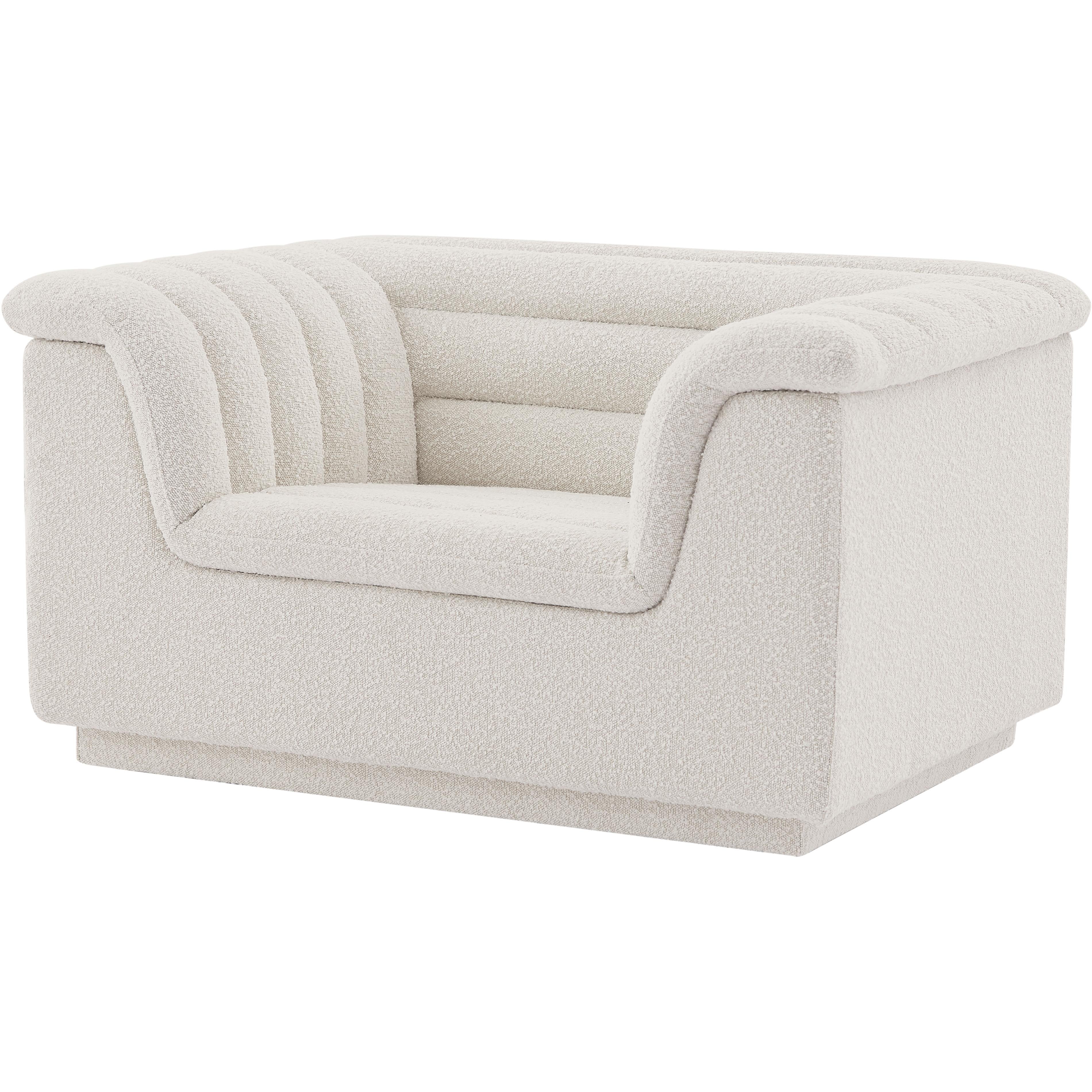 Meridian Cascade Cream Boucle Fabric Chair